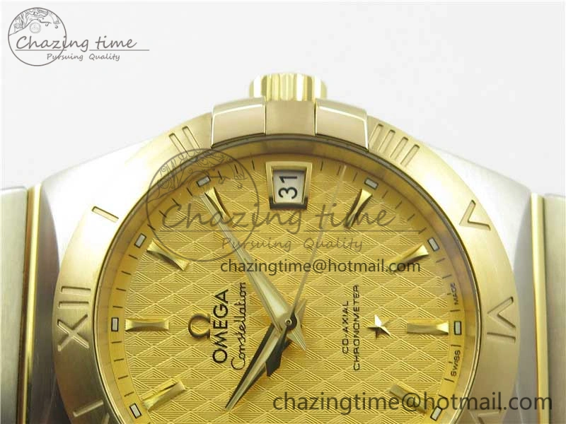 Constellation 38mm SS YG VSF 1:1 Best Edition Gold Textured Dial on SS YG Bracelet A8500 Super Clone