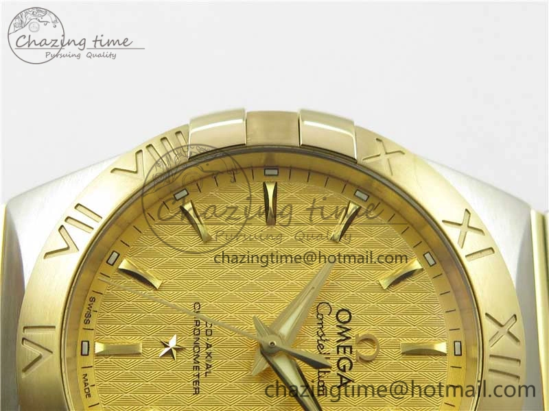 Constellation 38mm SS YG VSF 1:1 Best Edition Gold Textured Dial on SS YG Bracelet A8500 Super Clone