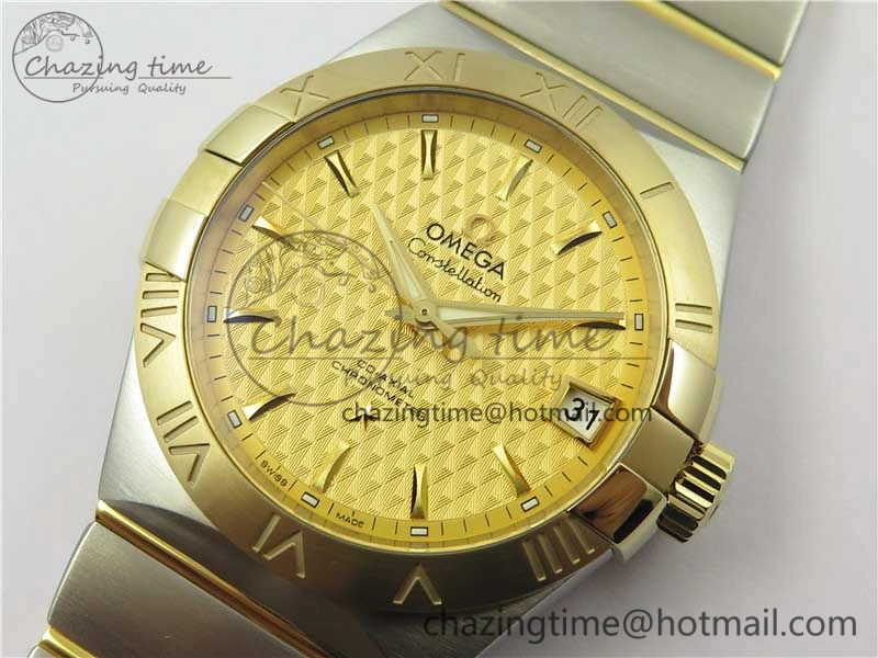 Constellation 38mm SS YG VSF 1:1 Best Edition Gold Textured Dial on SS YG Bracelet A8500 Super Clone