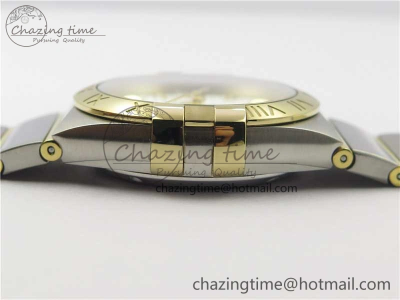 Constellation 38mm SS YG VSF 1:1 Best Edition White Textured Dial on SS YG Bracelet A8500 Super Clone