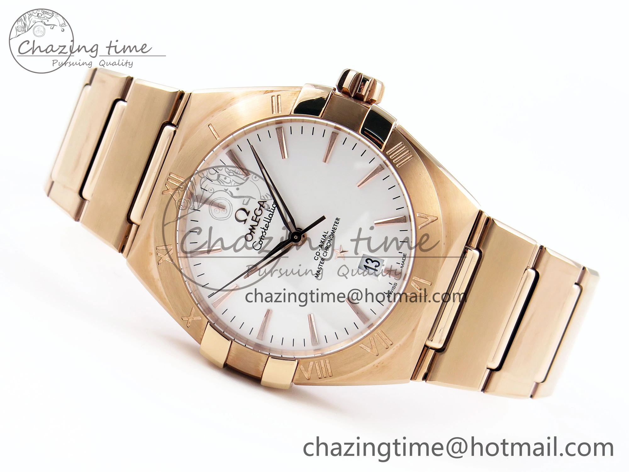 Constellation 39mm RG ASWF 1:1 Best Edition White Dial on RG Bracelet A8801
