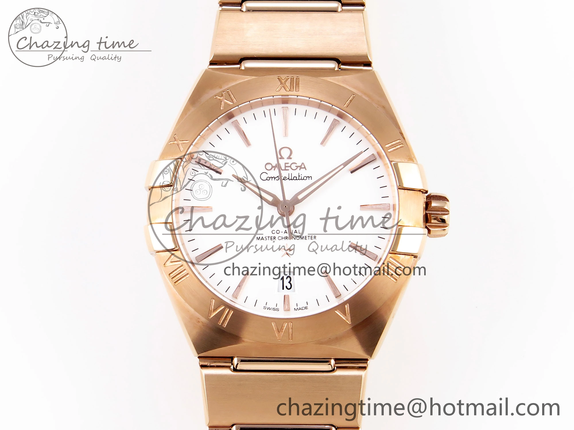 Constellation 39mm RG ASWF 1:1 Best Edition White Dial on RG Bracelet A8801