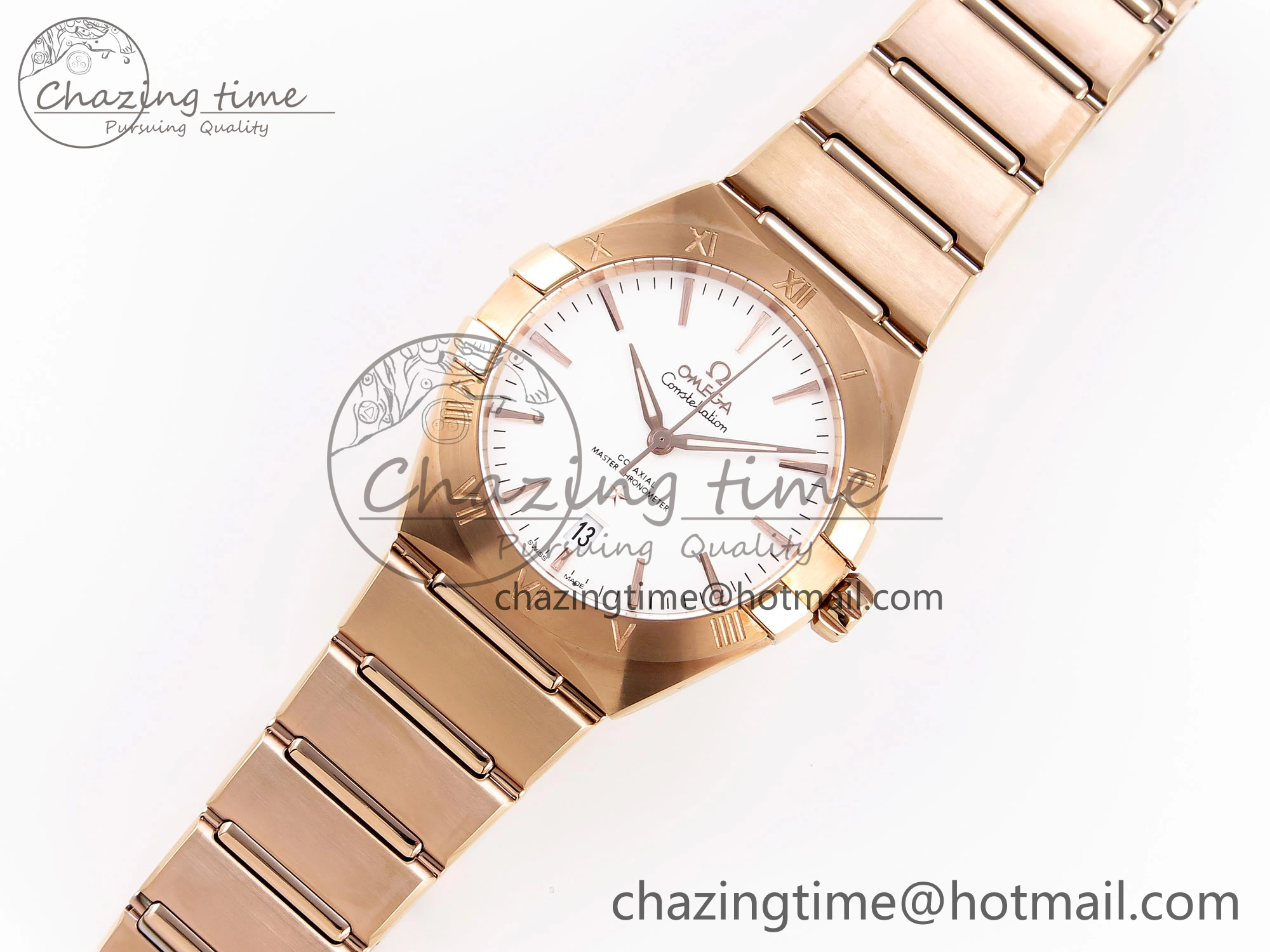 Constellation 39mm RG ASWF 1:1 Best Edition White Dial on RG Bracelet A8801