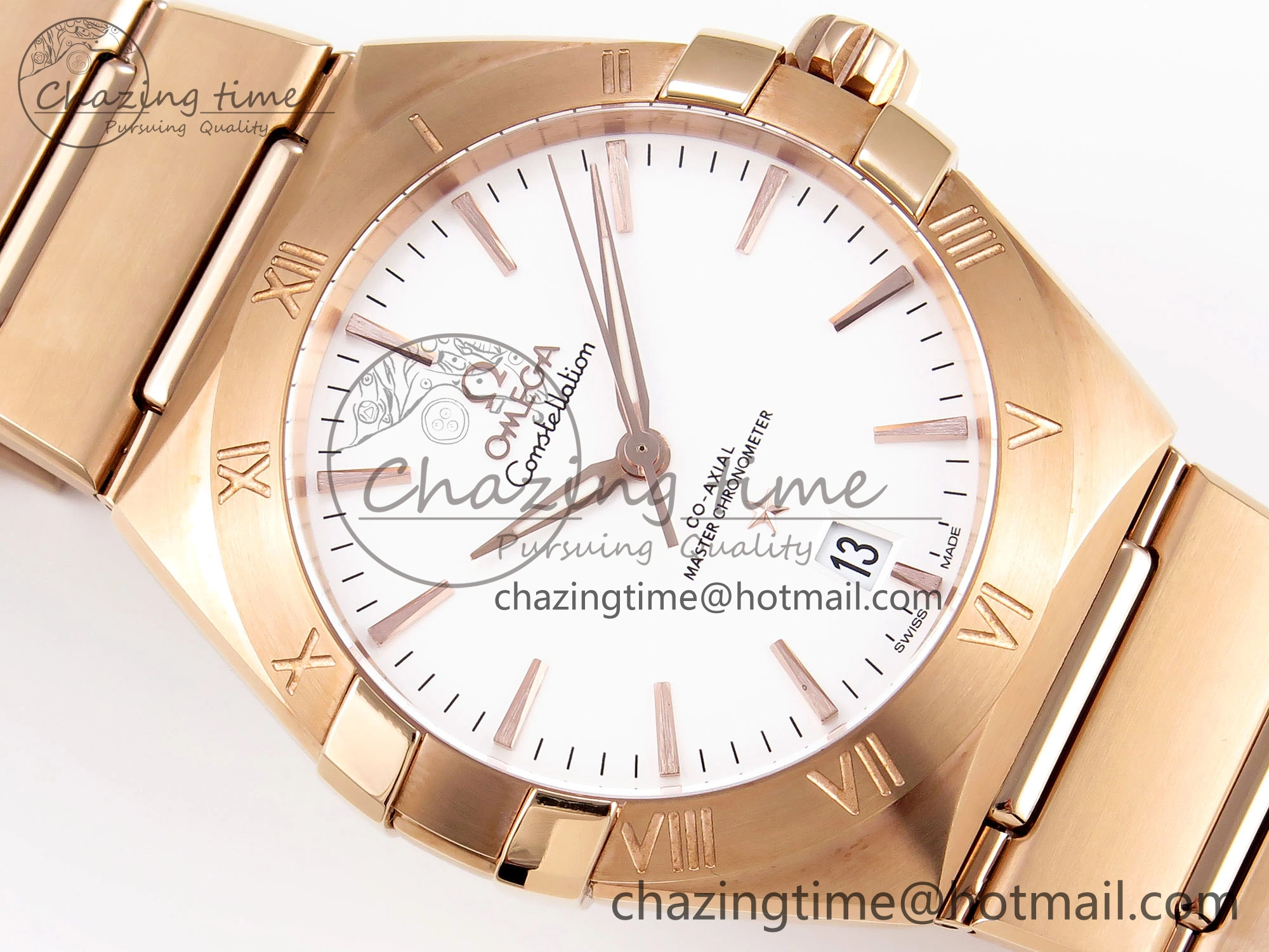 Constellation 39mm RG ASWF 1:1 Best Edition White Dial on RG Bracelet A8801