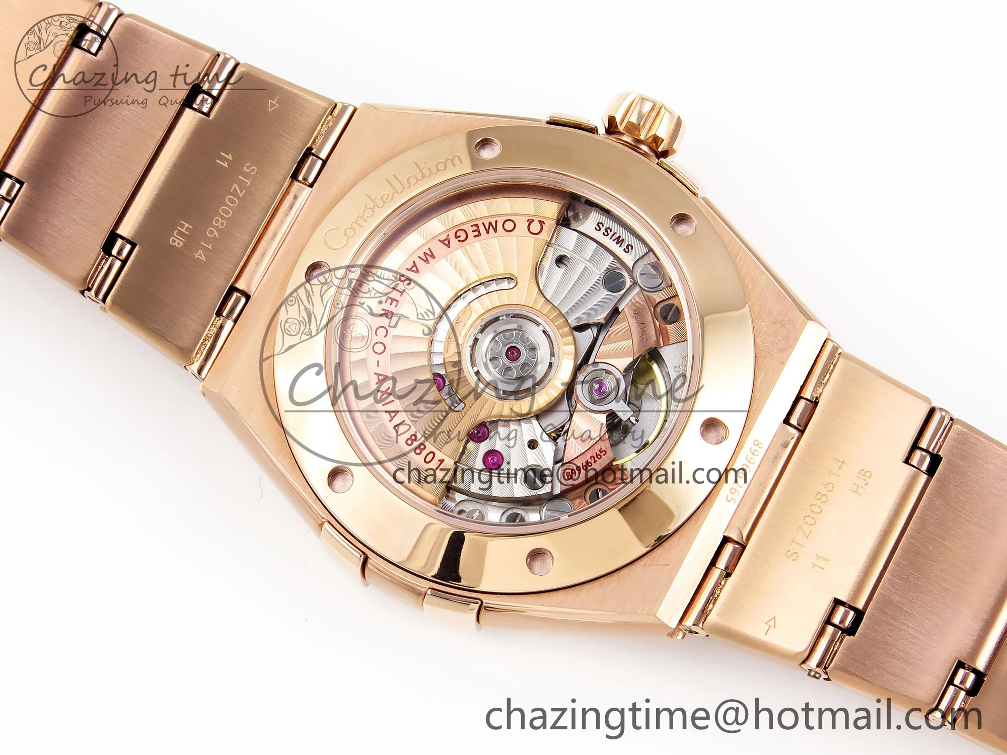 Constellation 39mm RG ASWF 1:1 Best Edition White Dial on RG Bracelet A8801