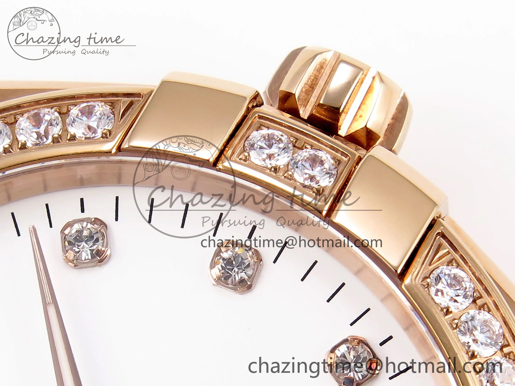 Constellation 39mm RG Diamonds Bezel ASWF 1:1 Best Edition White Dial on RG Bracelet A8801