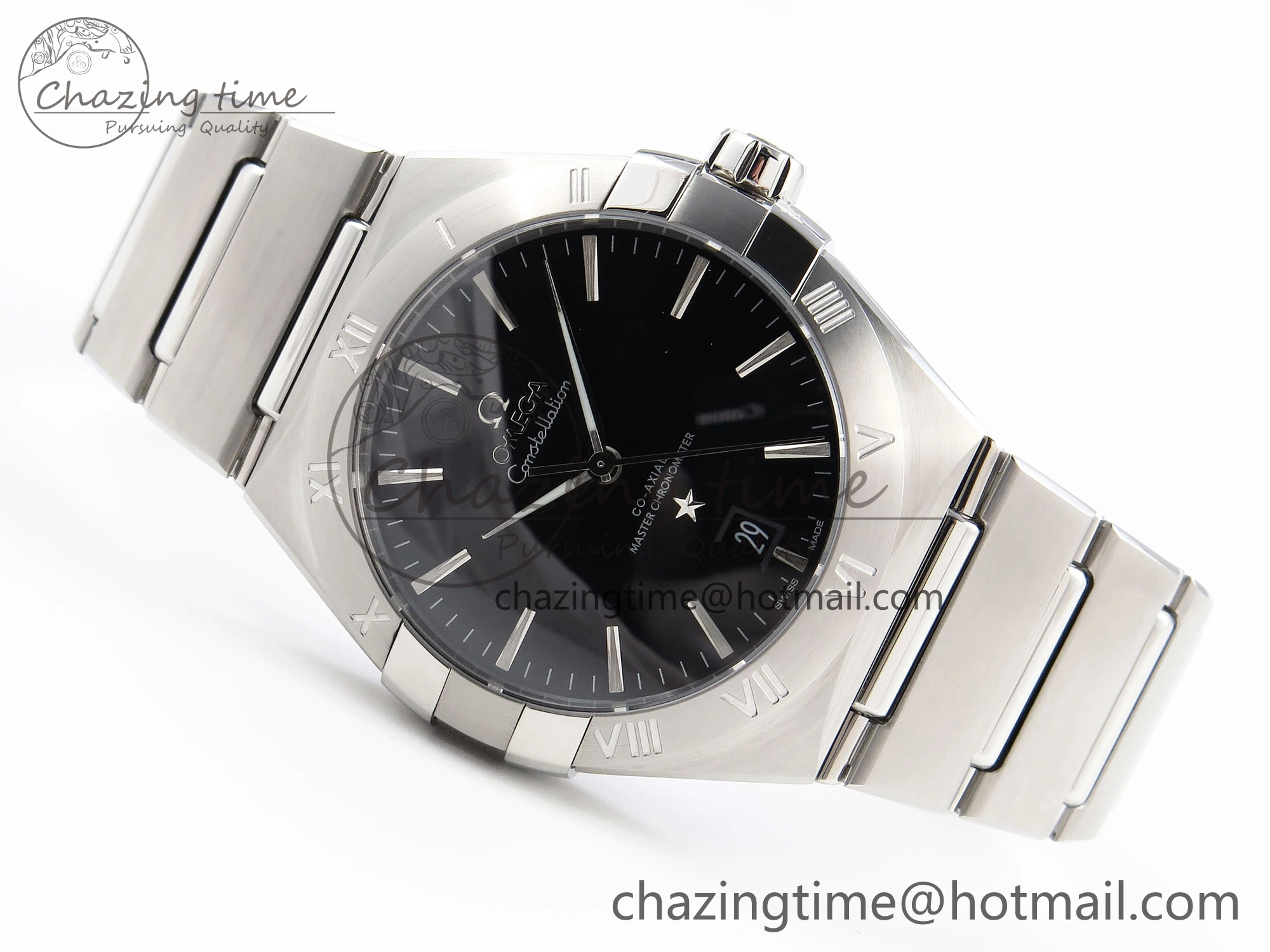 Constellation 39mm SS ASWF 1:1 Best Edition Black Dial on SS Bracelet A8800