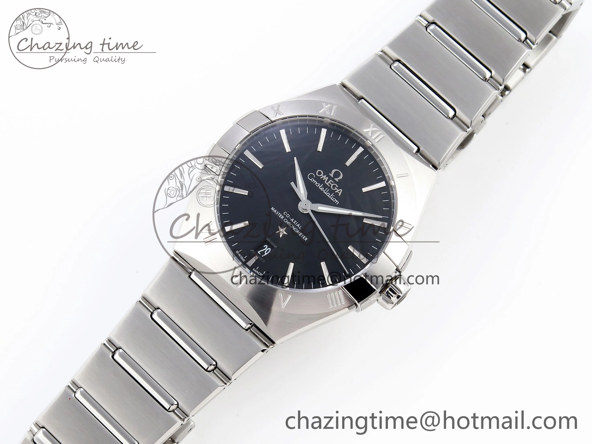 Constellation 39mm SS ASWF 1:1 Best Edition Black Dial on SS Bracelet A8800