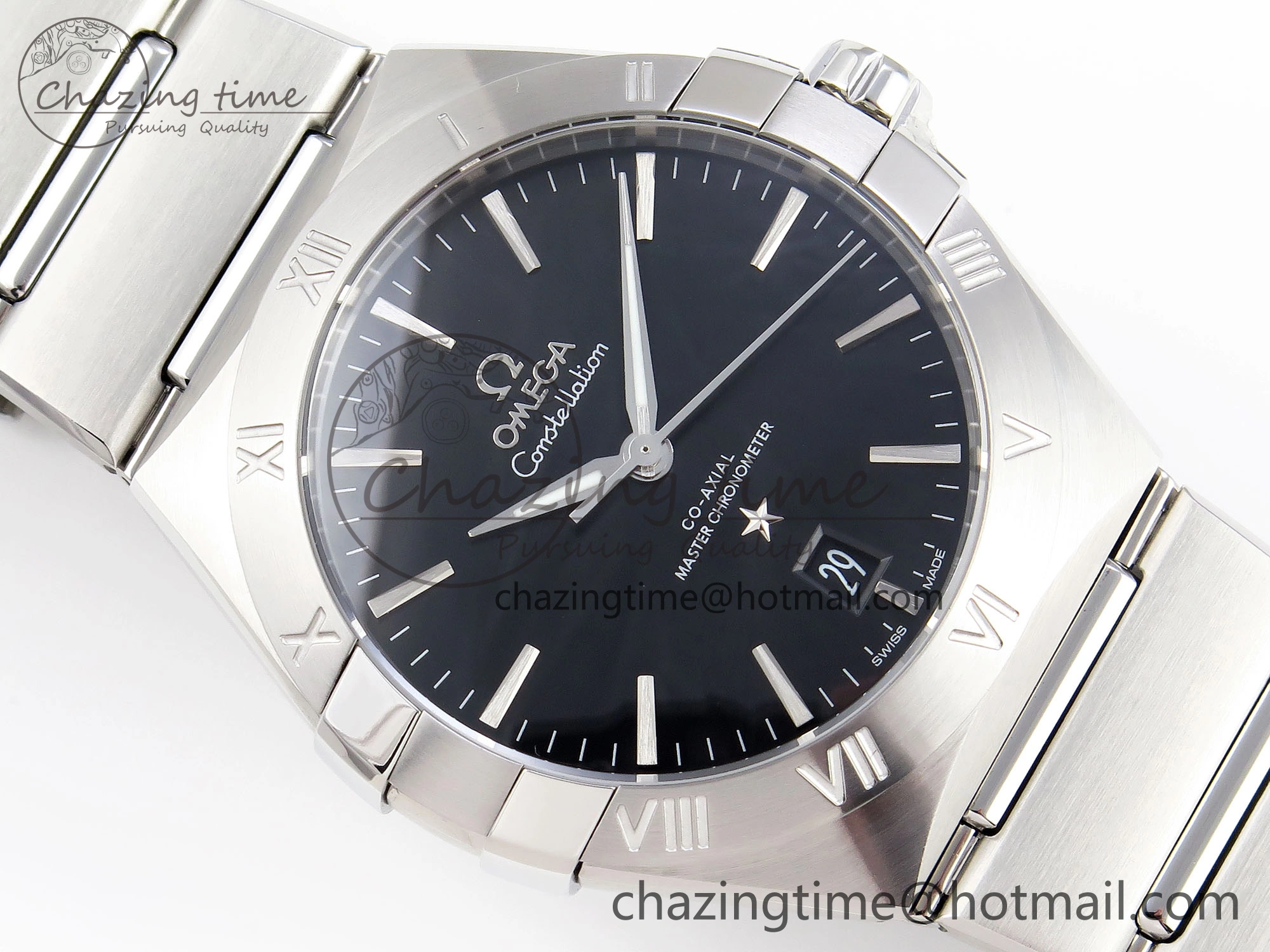 Constellation 39mm SS ASWF 1:1 Best Edition Black Dial on SS Bracelet A8800