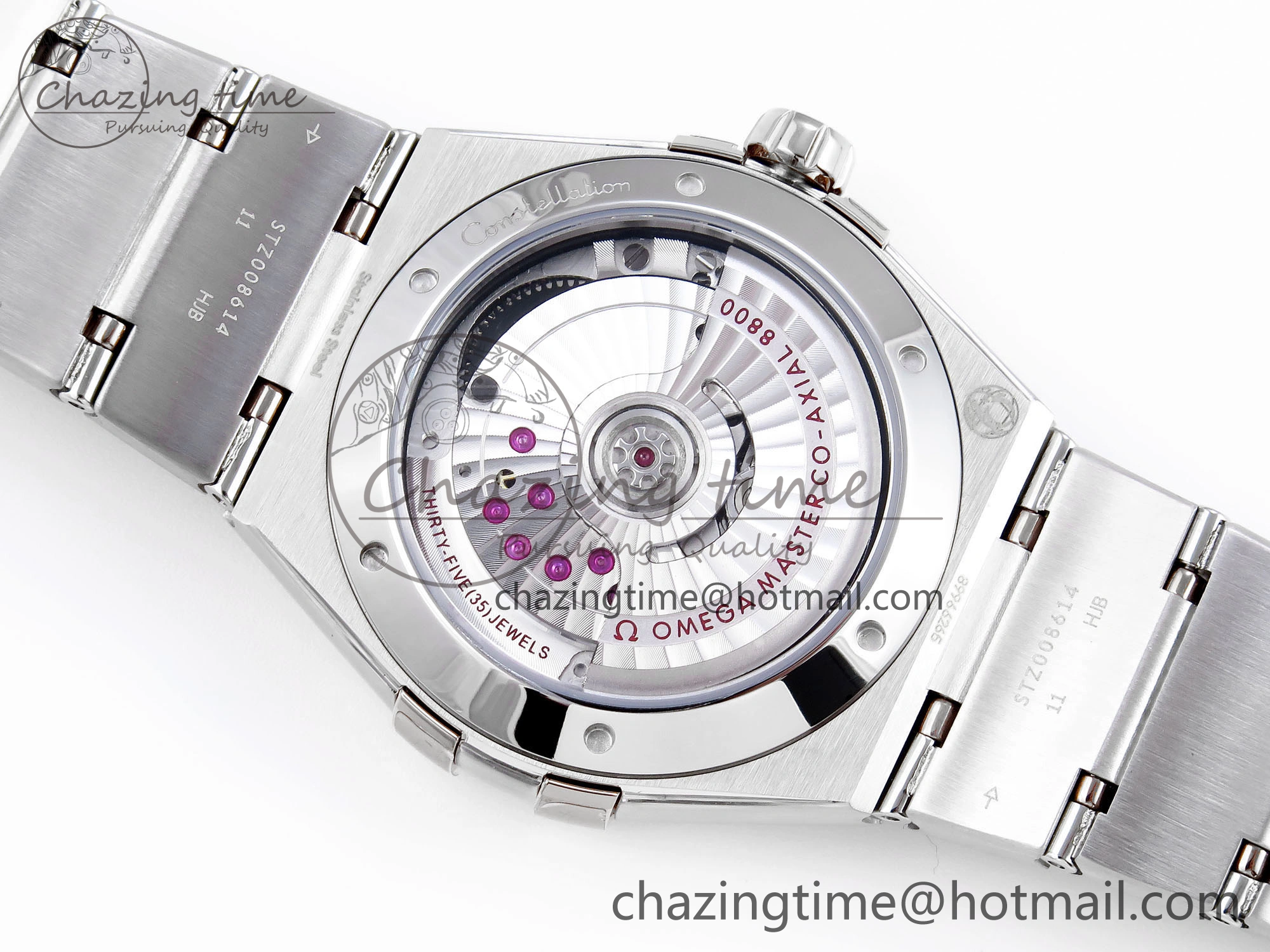 Constellation 39mm SS ASWF 1:1 Best Edition White Textured Dial on SS Bracelet A8800