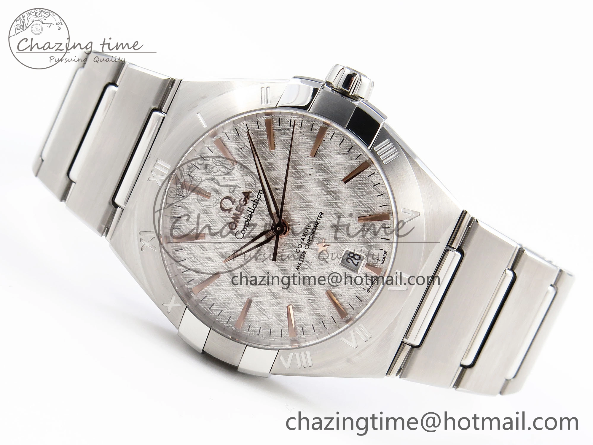 Constellation 39mm SS ASWF 1:1 Best Edition White Textured Dial on SS Bracelet A8800