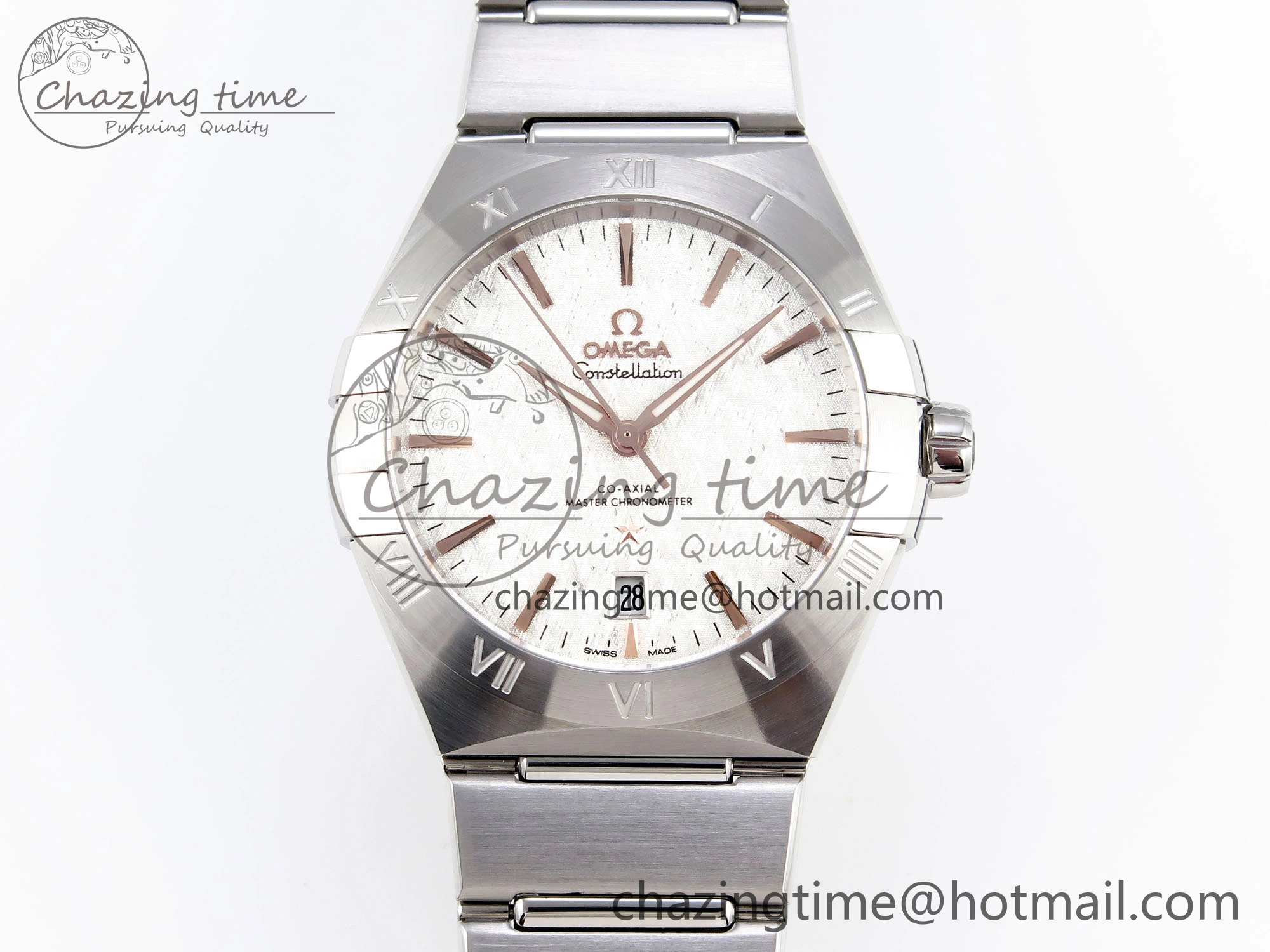 Constellation 39mm SS ASWF 1:1 Best Edition White Textured Dial on SS Bracelet A8800