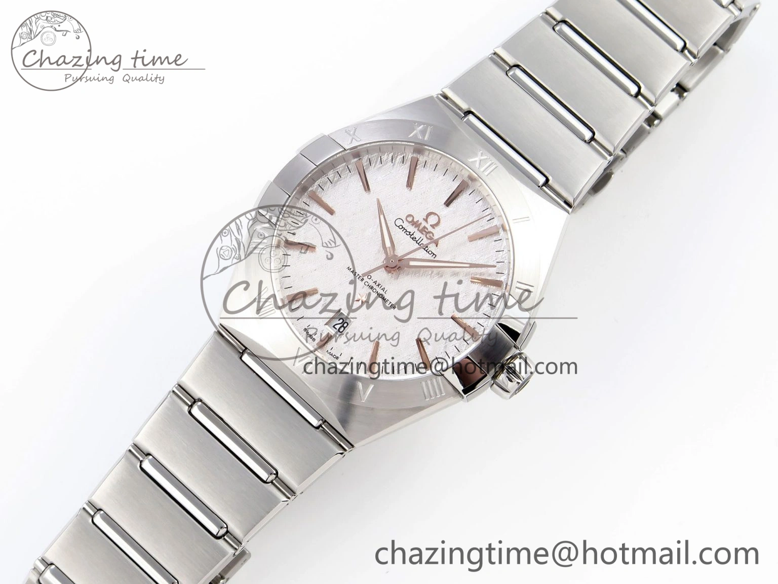 Constellation 39mm SS ASWF 1:1 Best Edition White Textured Dial on SS Bracelet A8800