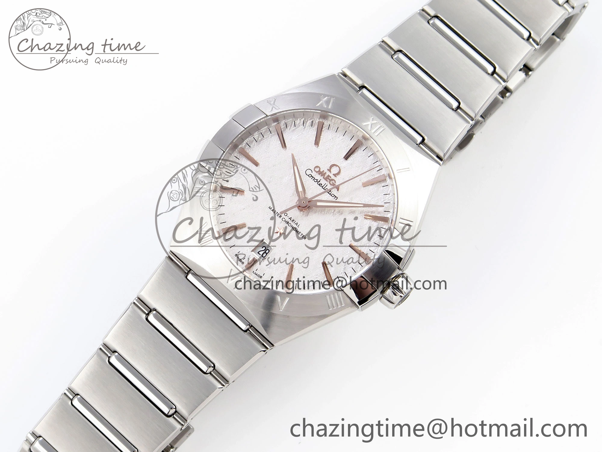Constellation 39mm SS ASWF 1:1 Best Edition White Textured Dial on SS Bracelet A8800