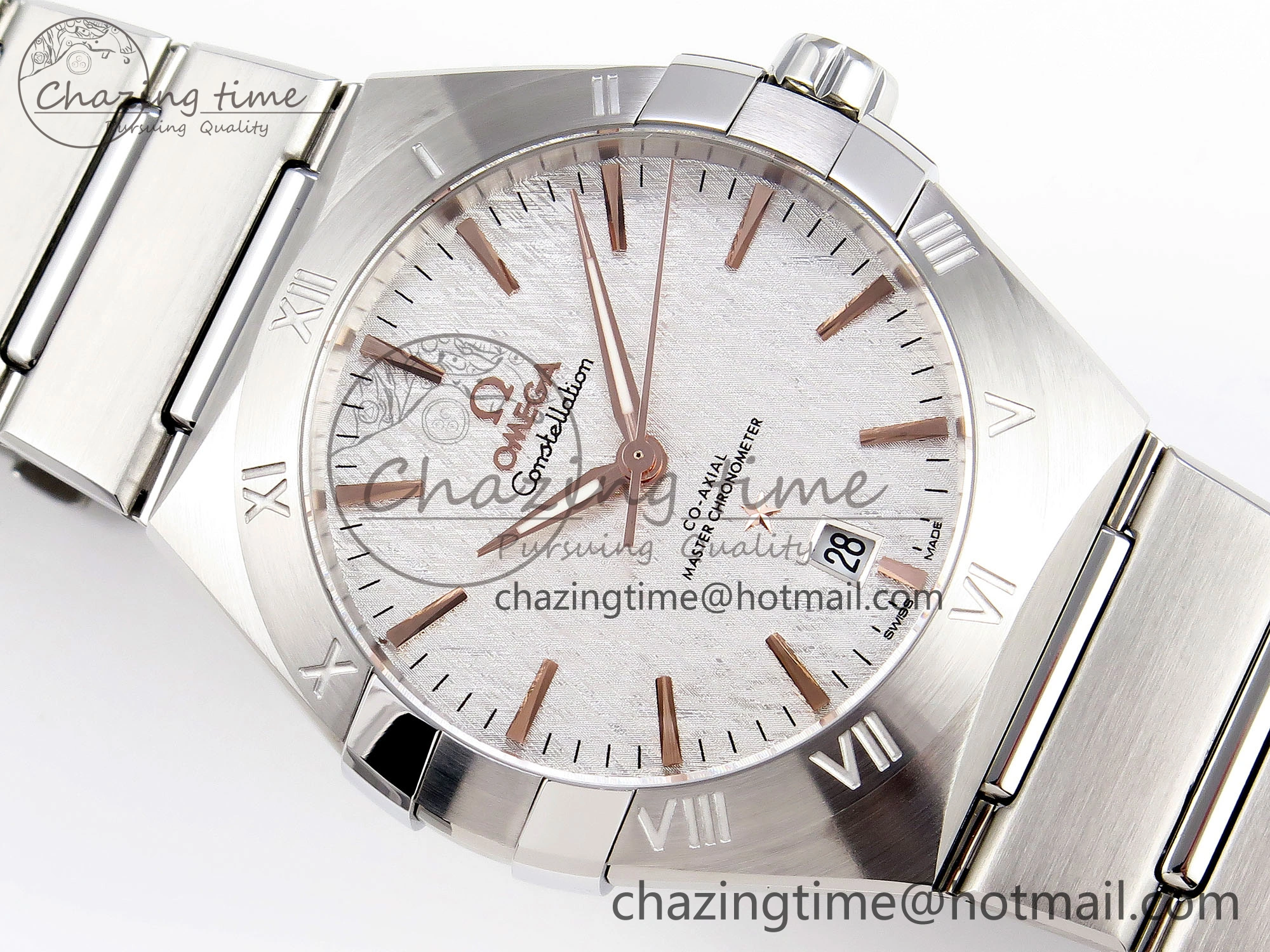 Constellation 39mm SS ASWF 1:1 Best Edition White Textured Dial on SS Bracelet A8800