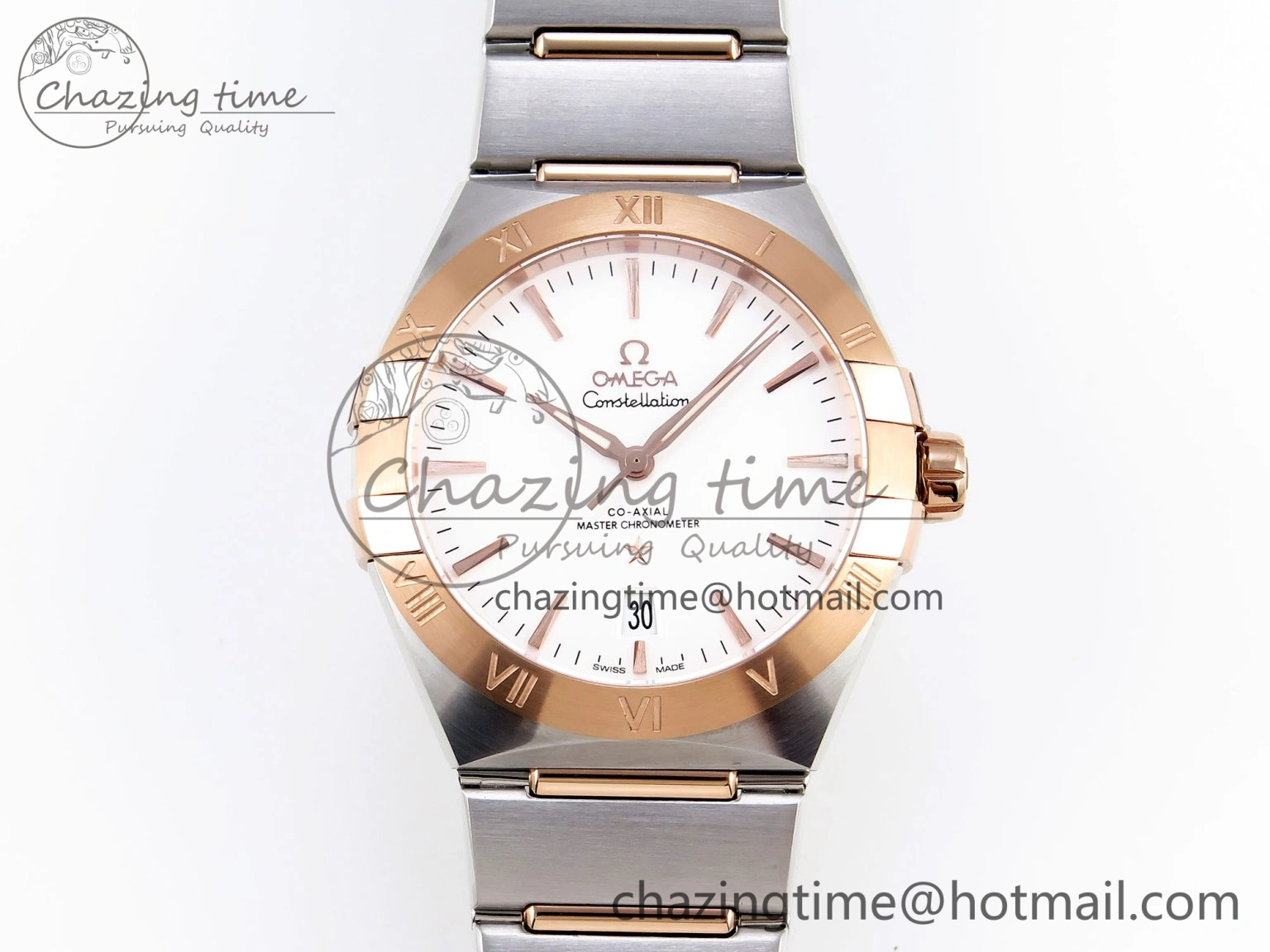Constellation 39mm SS RG ASWF 1:1 Best Edition White Dial on SS RG Bracelet A8800
