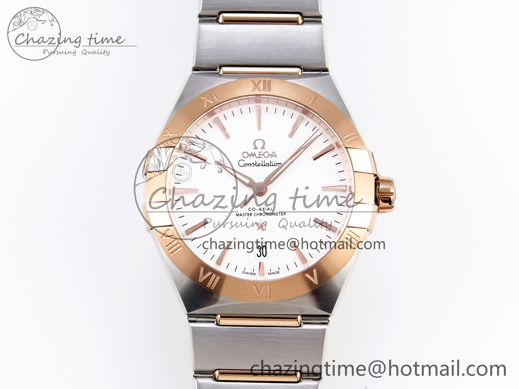 Constellation 39mm SS RG ASWF 1:1 Best Edition White Dial on SS RG Bracelet A8800