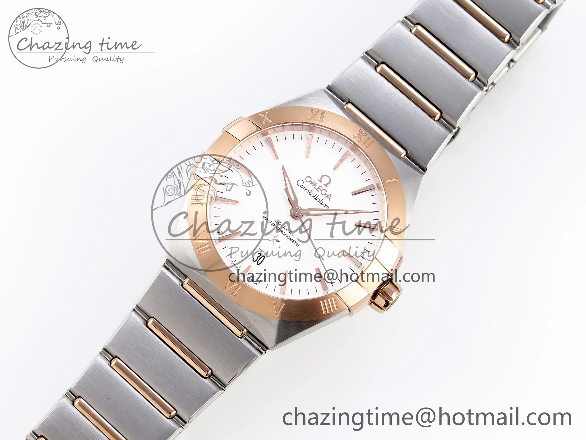 Constellation 39mm SS RG ASWF 1:1 Best Edition White Dial on SS RG Bracelet A8800