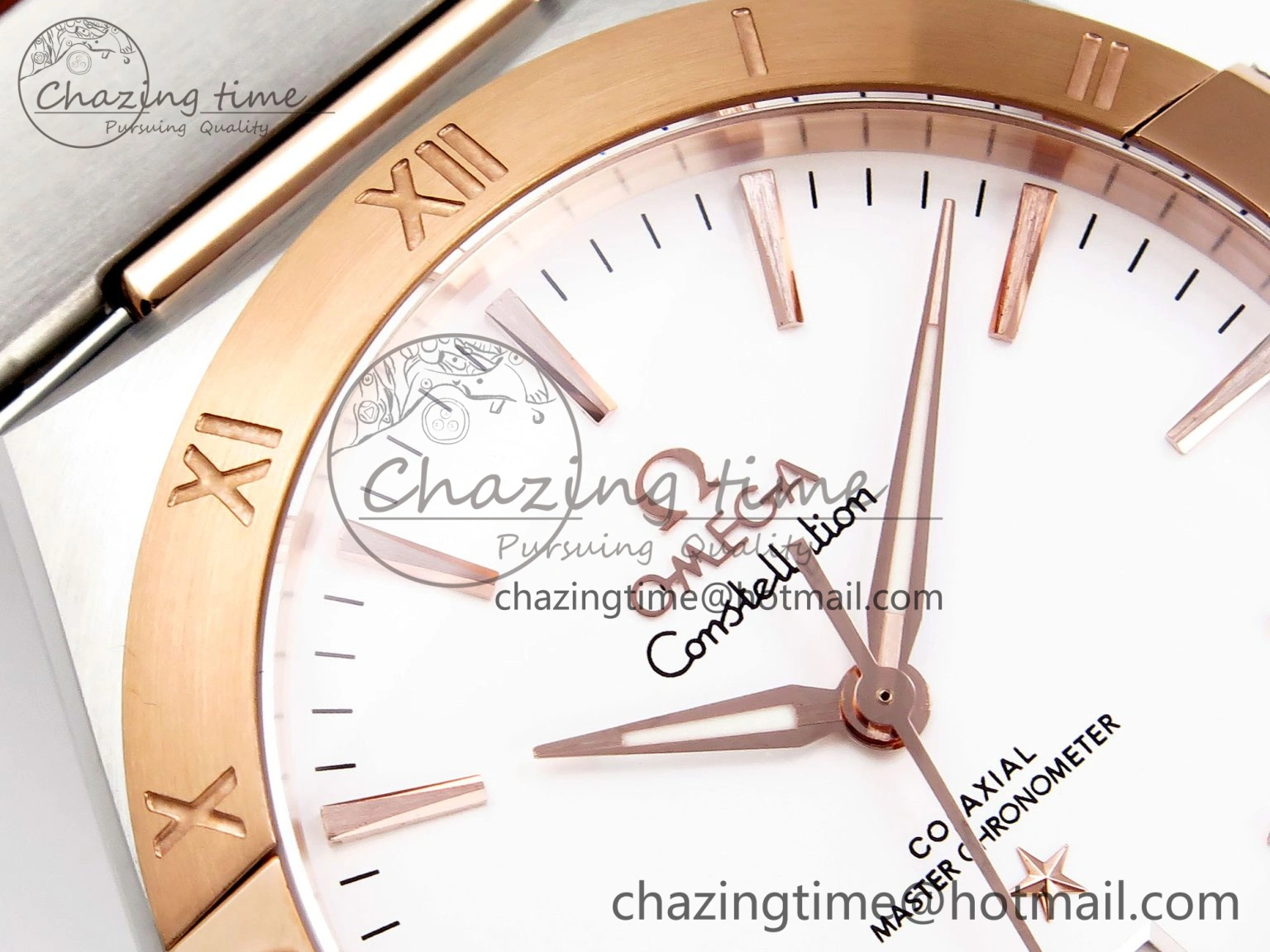 Constellation 39mm SS RG ASWF 1:1 Best Edition White Dial on SS RG Bracelet A8800