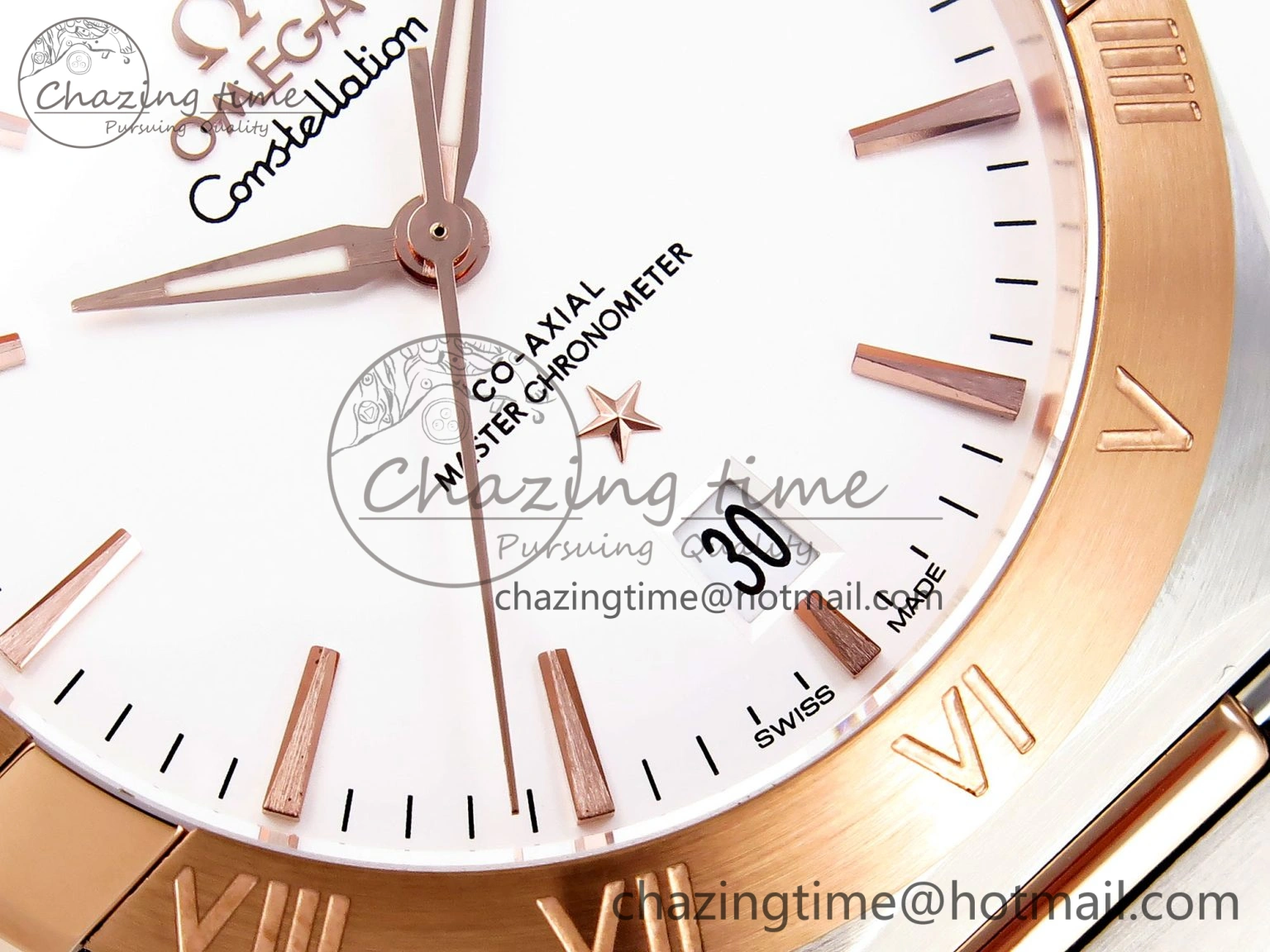 Constellation 39mm SS RG ASWF 1:1 Best Edition White Dial on SS RG Bracelet A8800