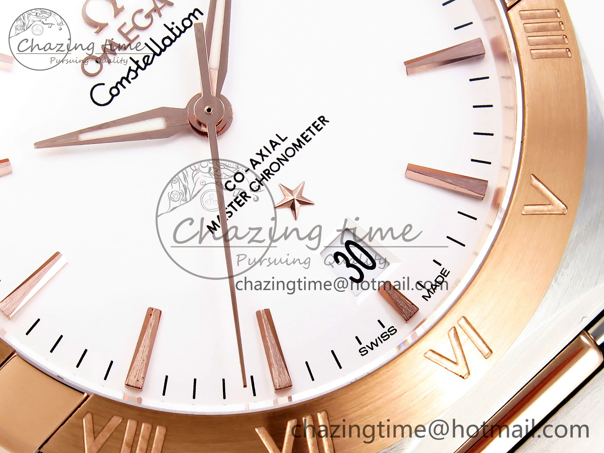Constellation 39mm SS RG ASWF 1:1 Best Edition White Dial on SS RG Bracelet A8800