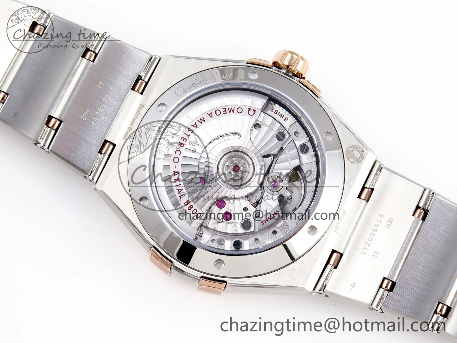 Constellation 39mm SS RG ASWF 1:1 Best Edition White Diamonds Dial on SS RG Bracelet A8800