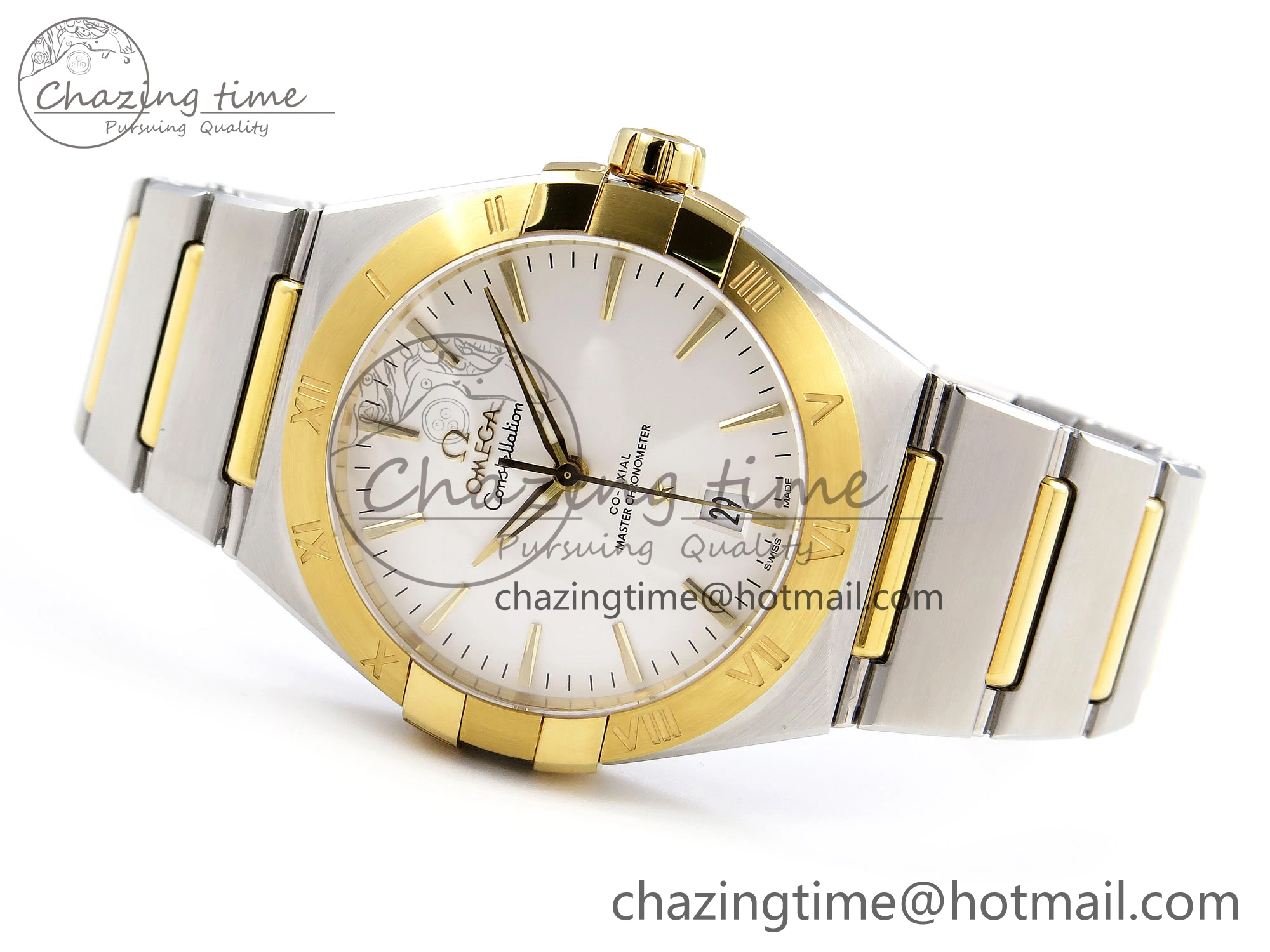 Constellation 39mm SS YG ASWF 1:1 Best Edition White Dial on SS YG Bracelet A8800