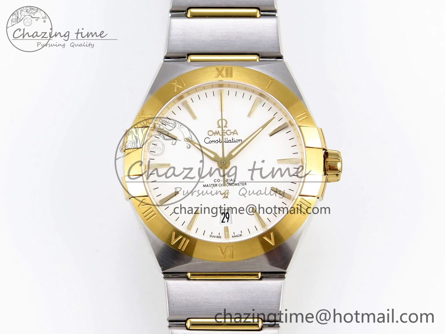 Constellation 39mm SS YG ASWF 1:1 Best Edition White Dial on SS YG Bracelet A8800