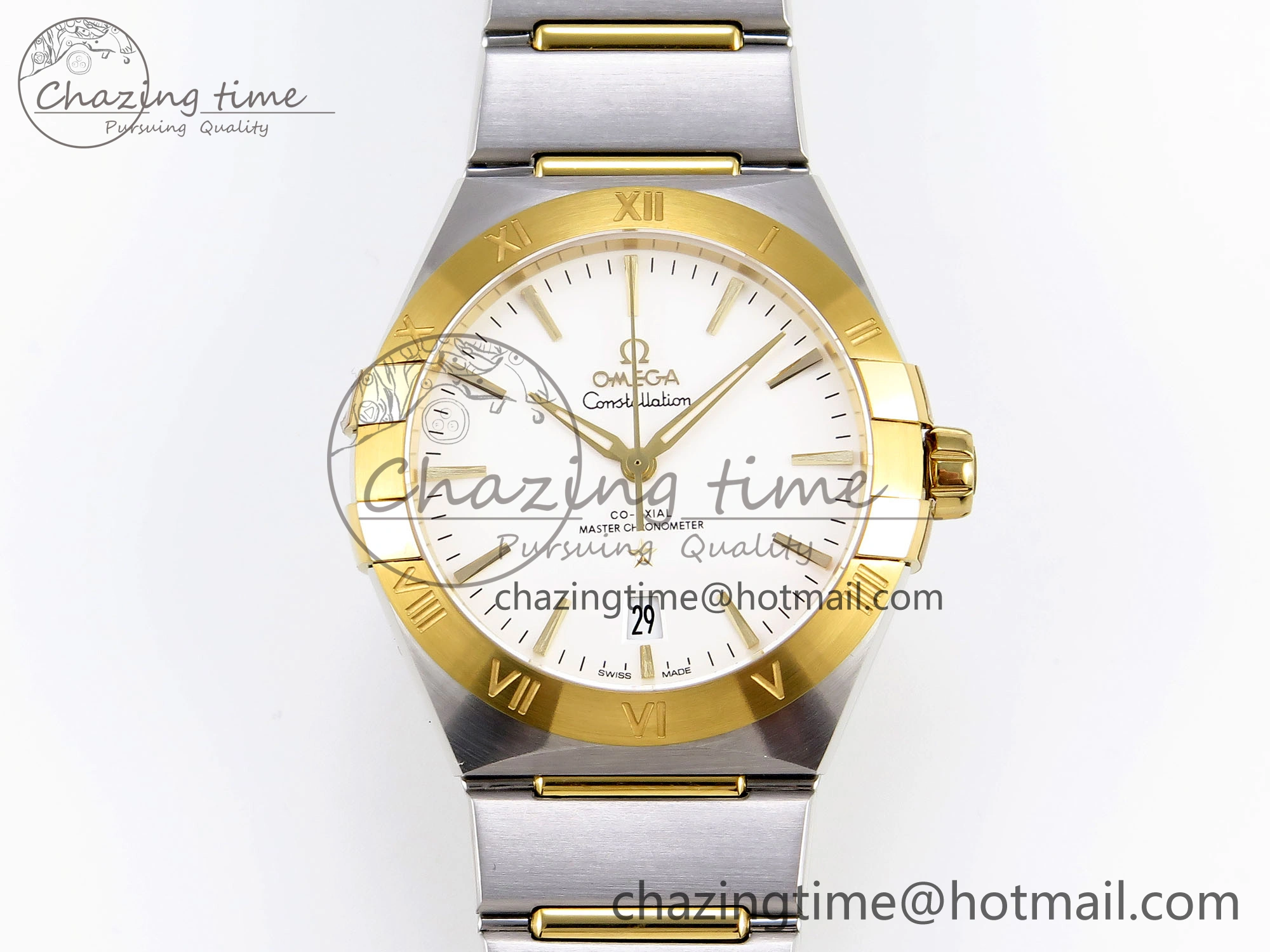 Constellation 39mm SS YG ASWF 1:1 Best Edition White Dial on SS YG Bracelet A8800