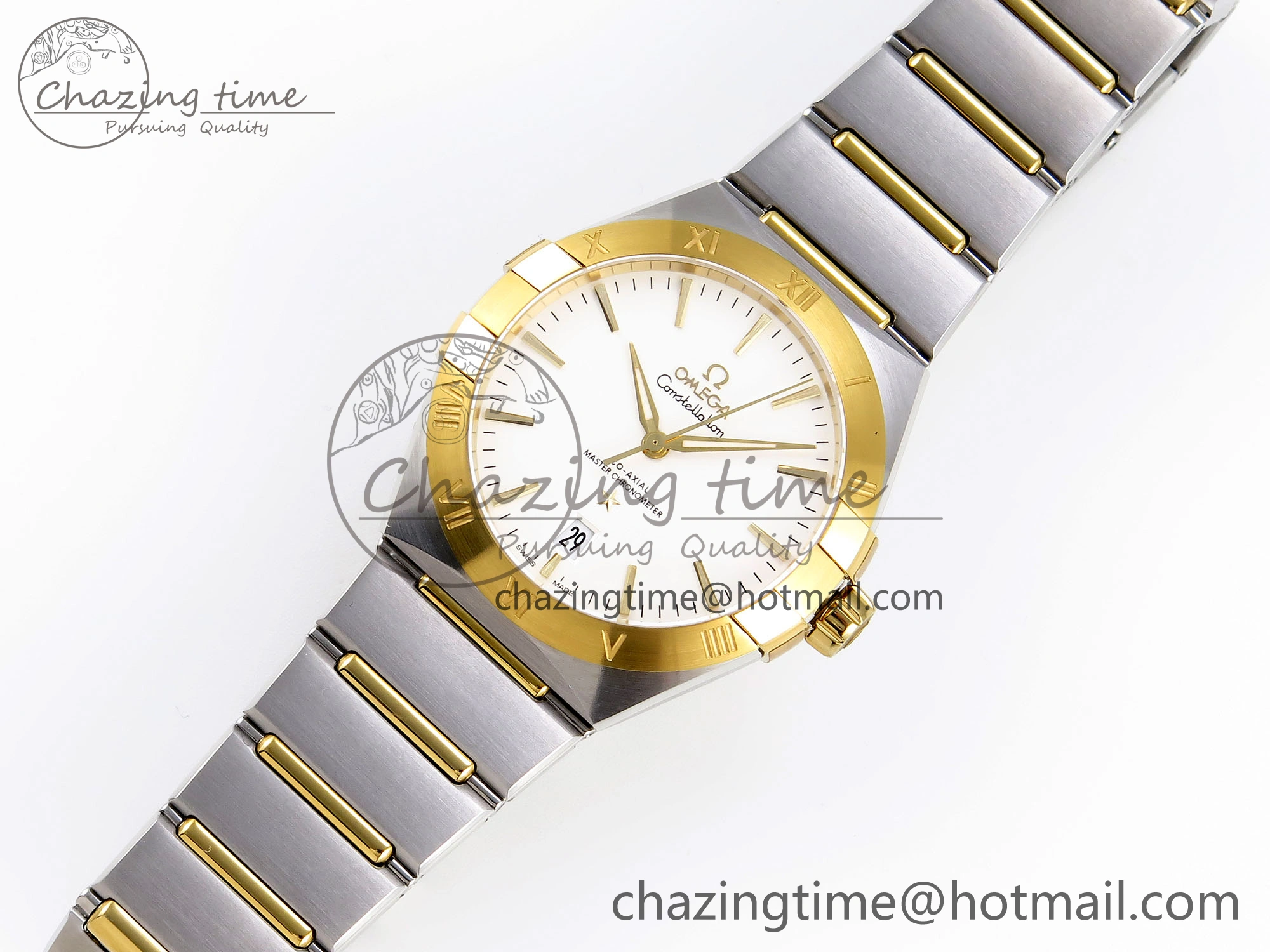 Constellation 39mm SS YG ASWF 1:1 Best Edition White Dial on SS YG Bracelet A8800
