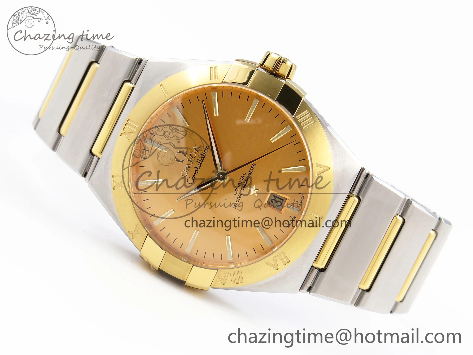 Constellation 39mm SS YG ASWF 1:1 Best Edition YG Dial on SS YG Bracelet A8800