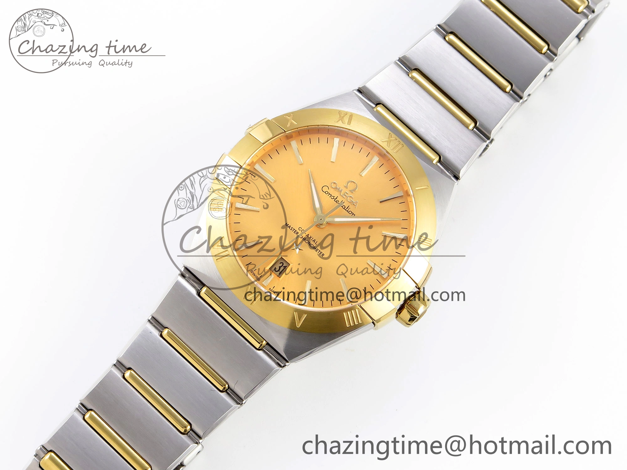 Constellation 39mm SS YG ASWF 1:1 Best Edition YG Dial on SS YG Bracelet A8800