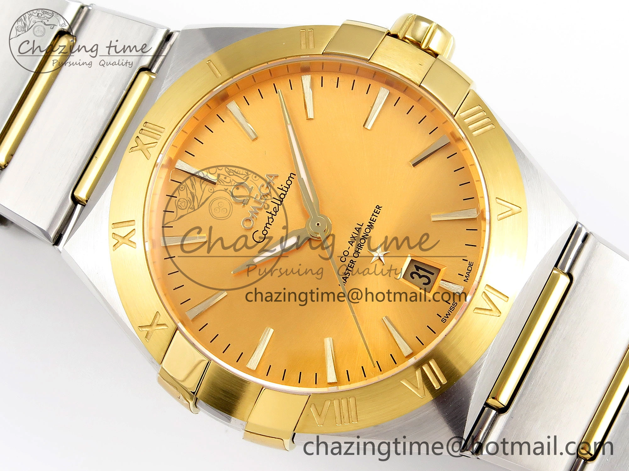 Constellation 39mm SS YG ASWF 1:1 Best Edition YG Dial on SS YG Bracelet A8800