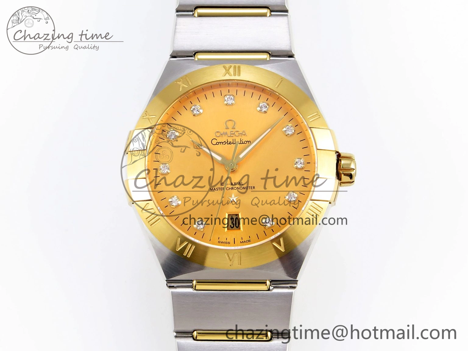 Constellation 39mm SS YG ASWF 1:1 Best Edition YG Diamonds Dial on SS YG Bracelet A8800