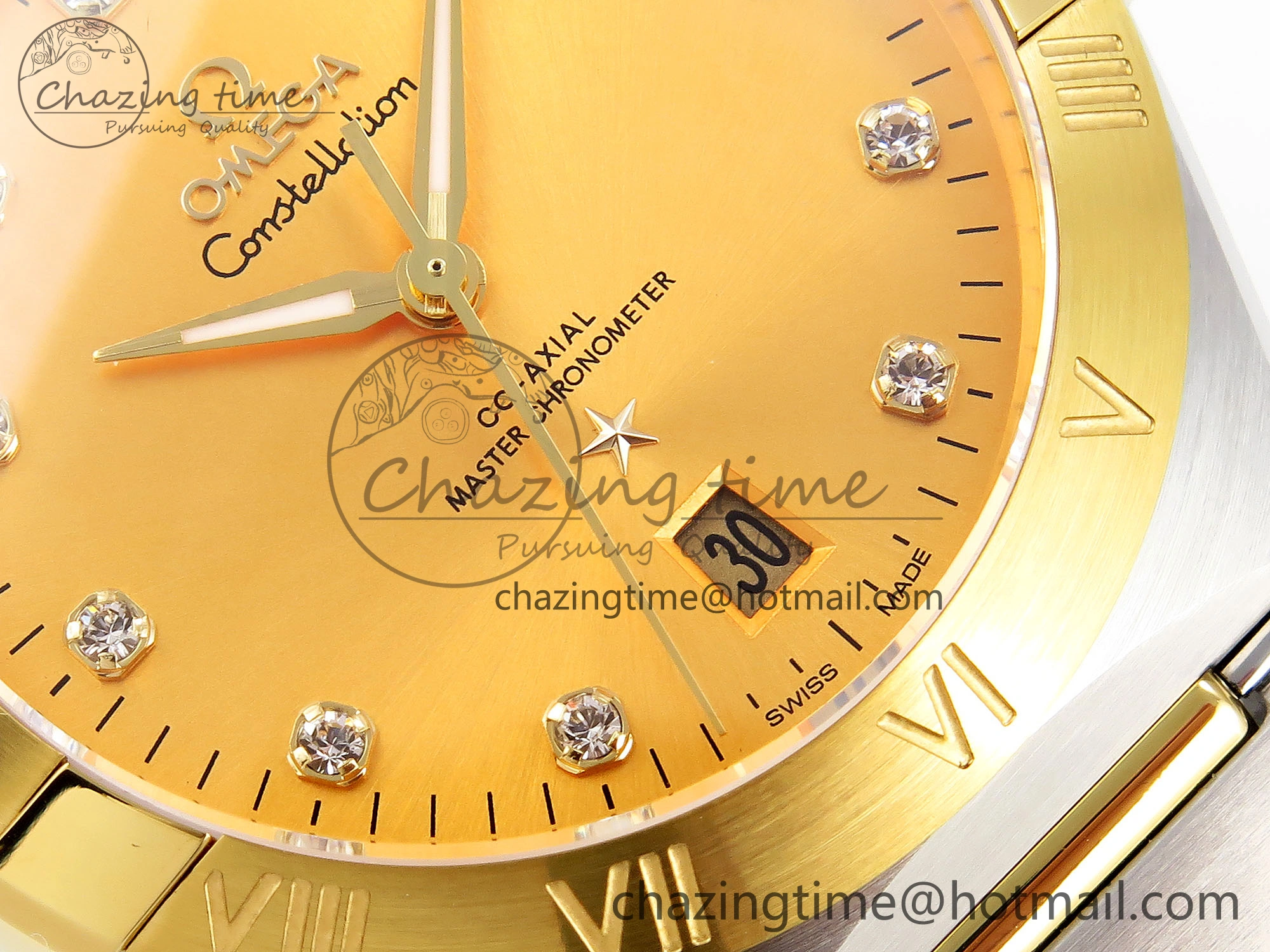 Constellation 39mm SS YG ASWF 1:1 Best Edition YG Diamonds Dial on SS YG Bracelet A8800