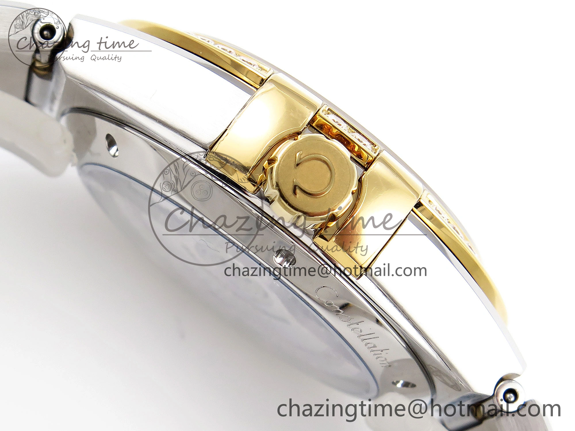 Constellation 39mm SS YG Diamonds Bezel ASWF 1:1 Best Edition White Diamonds Dial on SS YG Bracelet A8800