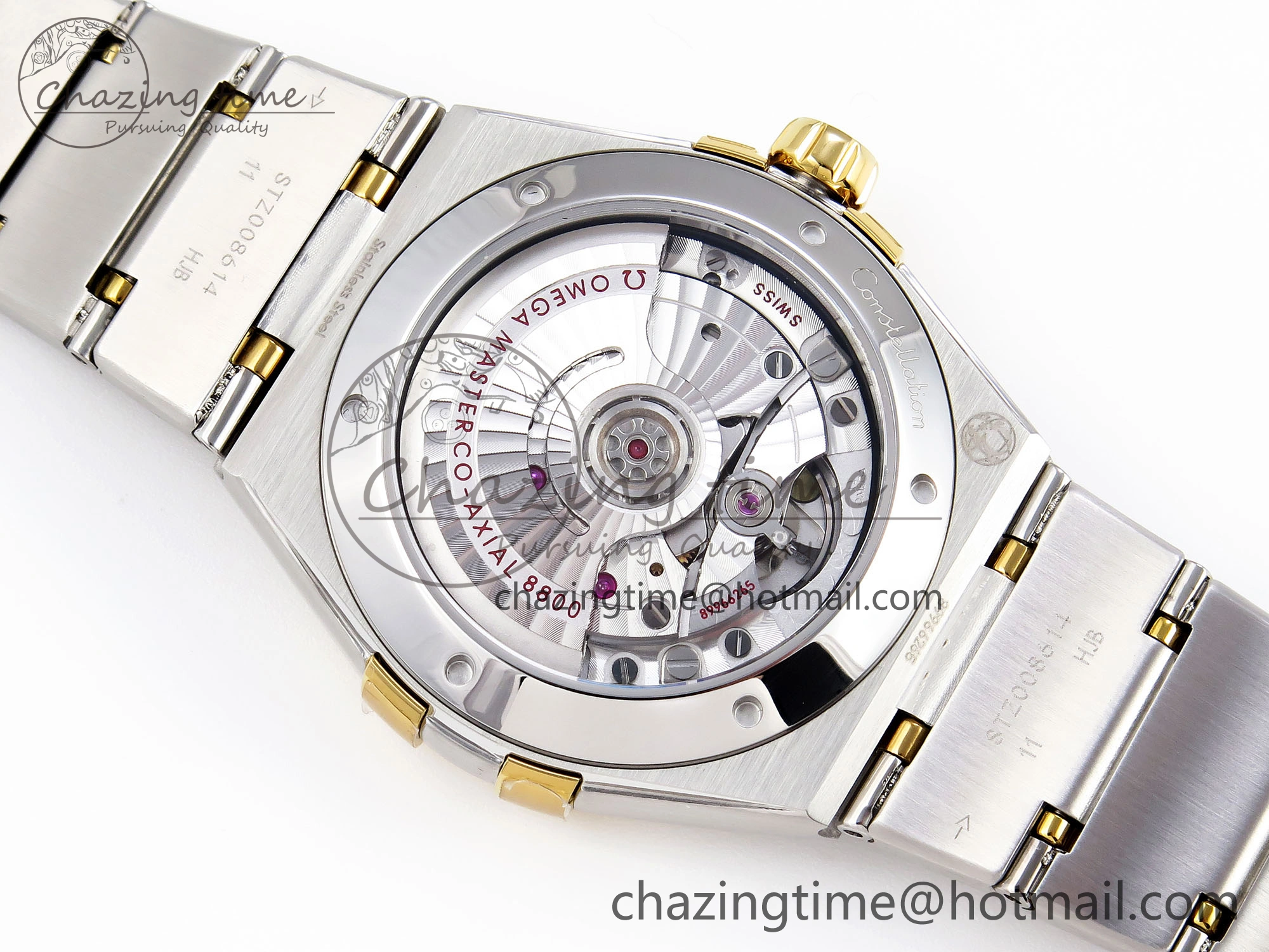 Constellation 39mm SS YG Diamonds Bezel ASWF 1:1 Best Edition White Diamonds Dial on SS YG Bracelet A8800
