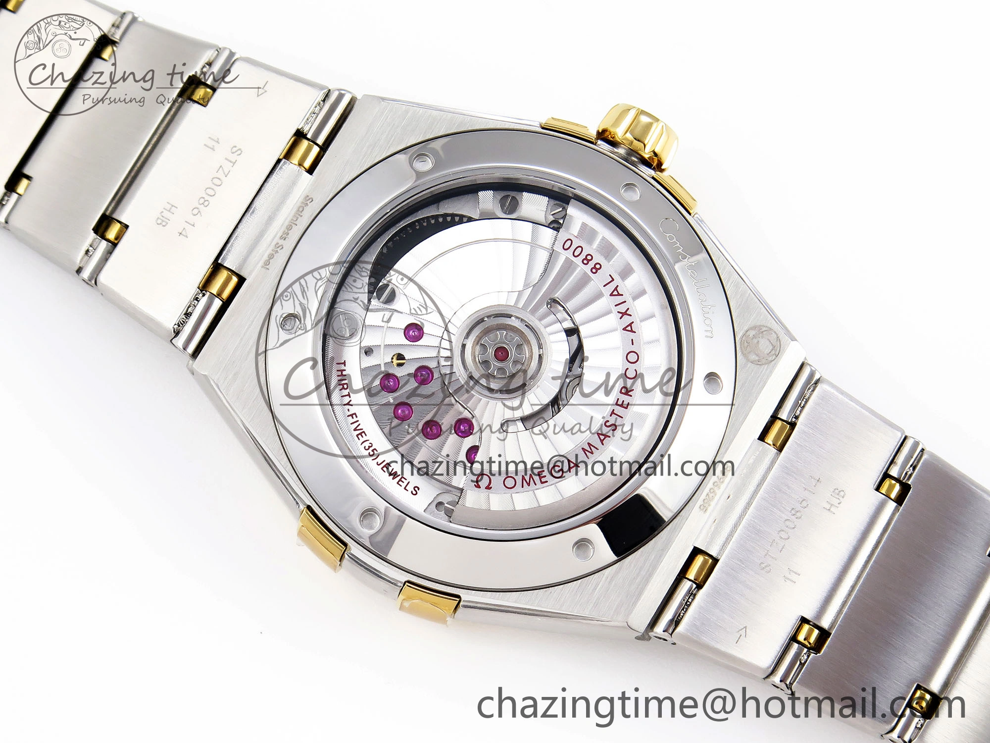 Constellation 39mm SS YG Diamonds Bezel ASWF 1:1 Best Edition White Diamonds Dial on SS YG Bracelet A8800