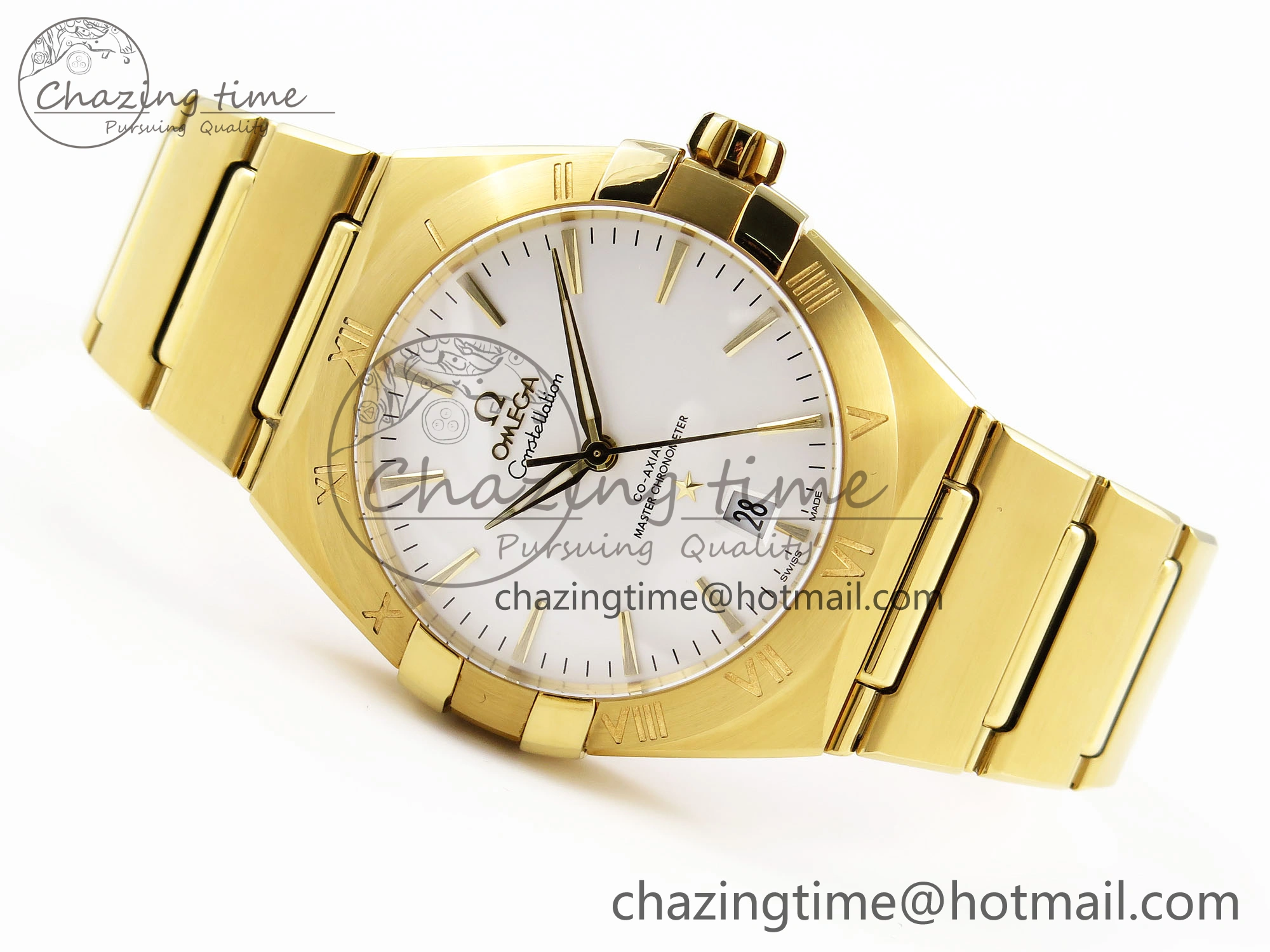 Constellation 39mm YG ASWF 1:1 Best Edition White Dial on YG Bracelet A8801