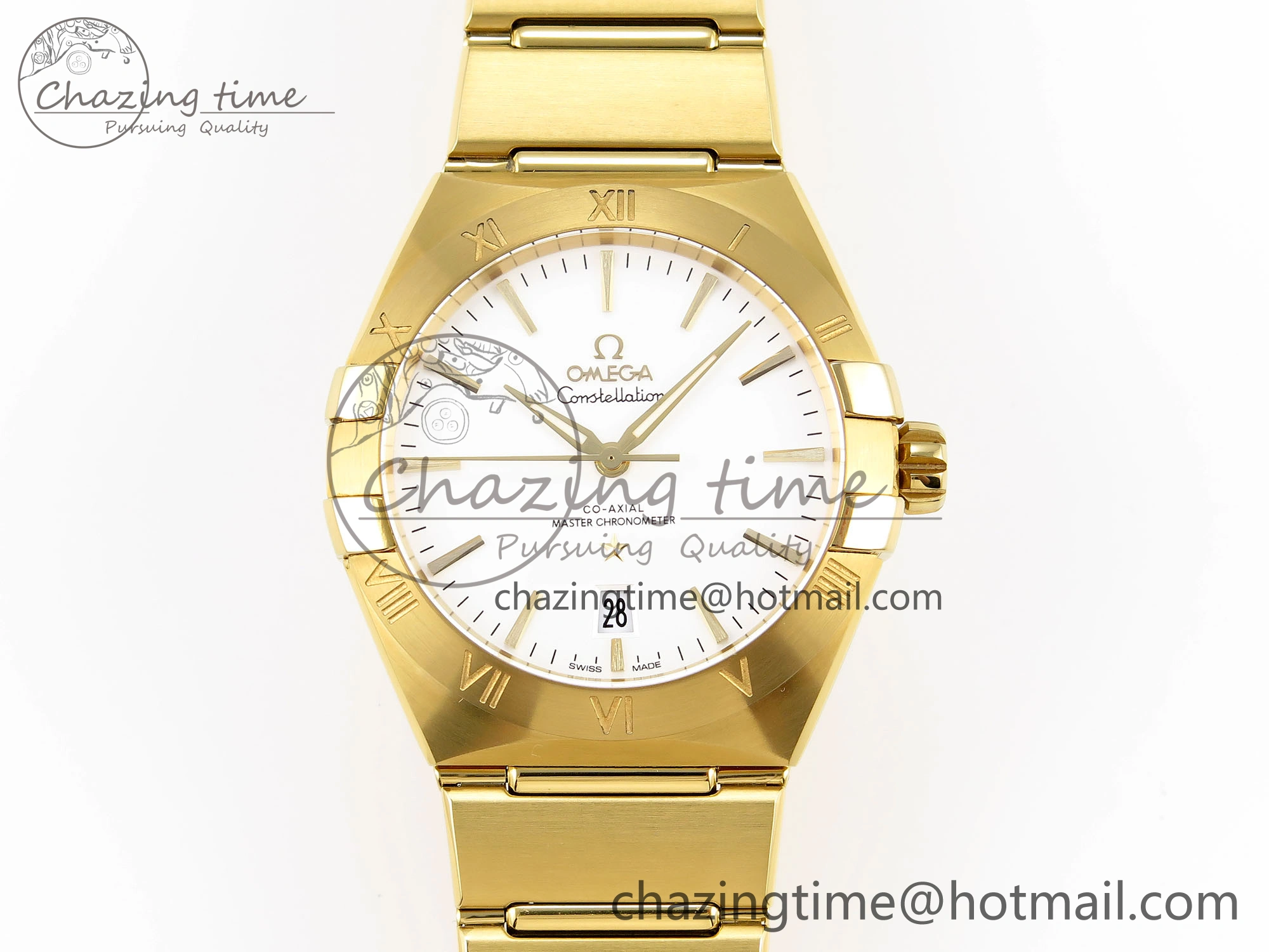 Constellation 39mm YG ASWF 1:1 Best Edition White Dial on YG Bracelet A8801