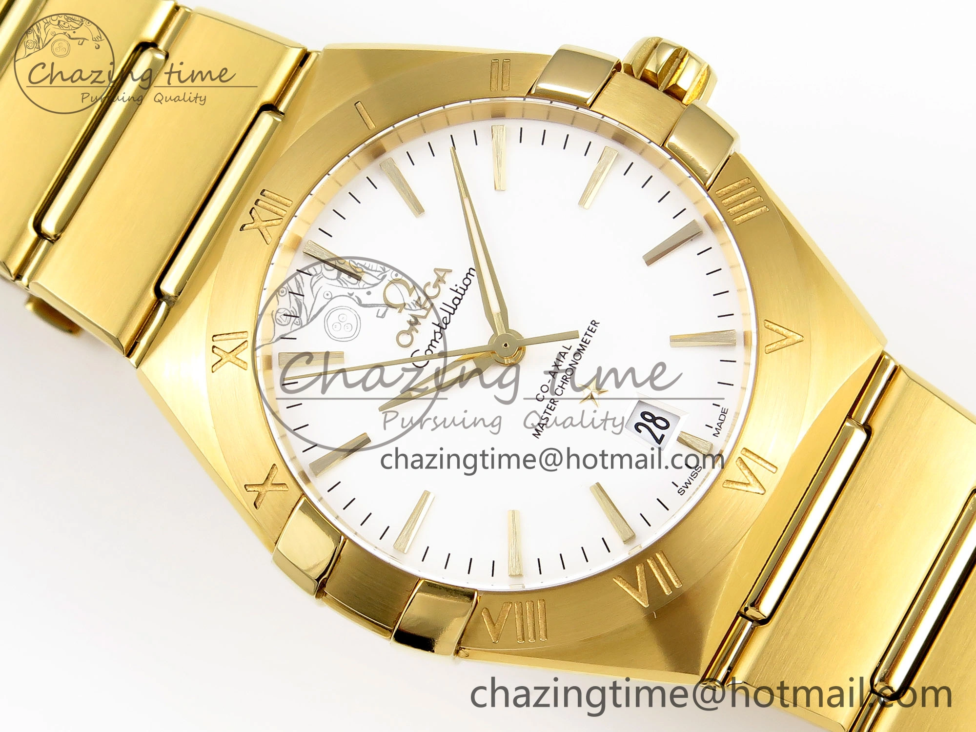 Constellation 39mm YG ASWF 1:1 Best Edition White Dial on YG Bracelet A8801