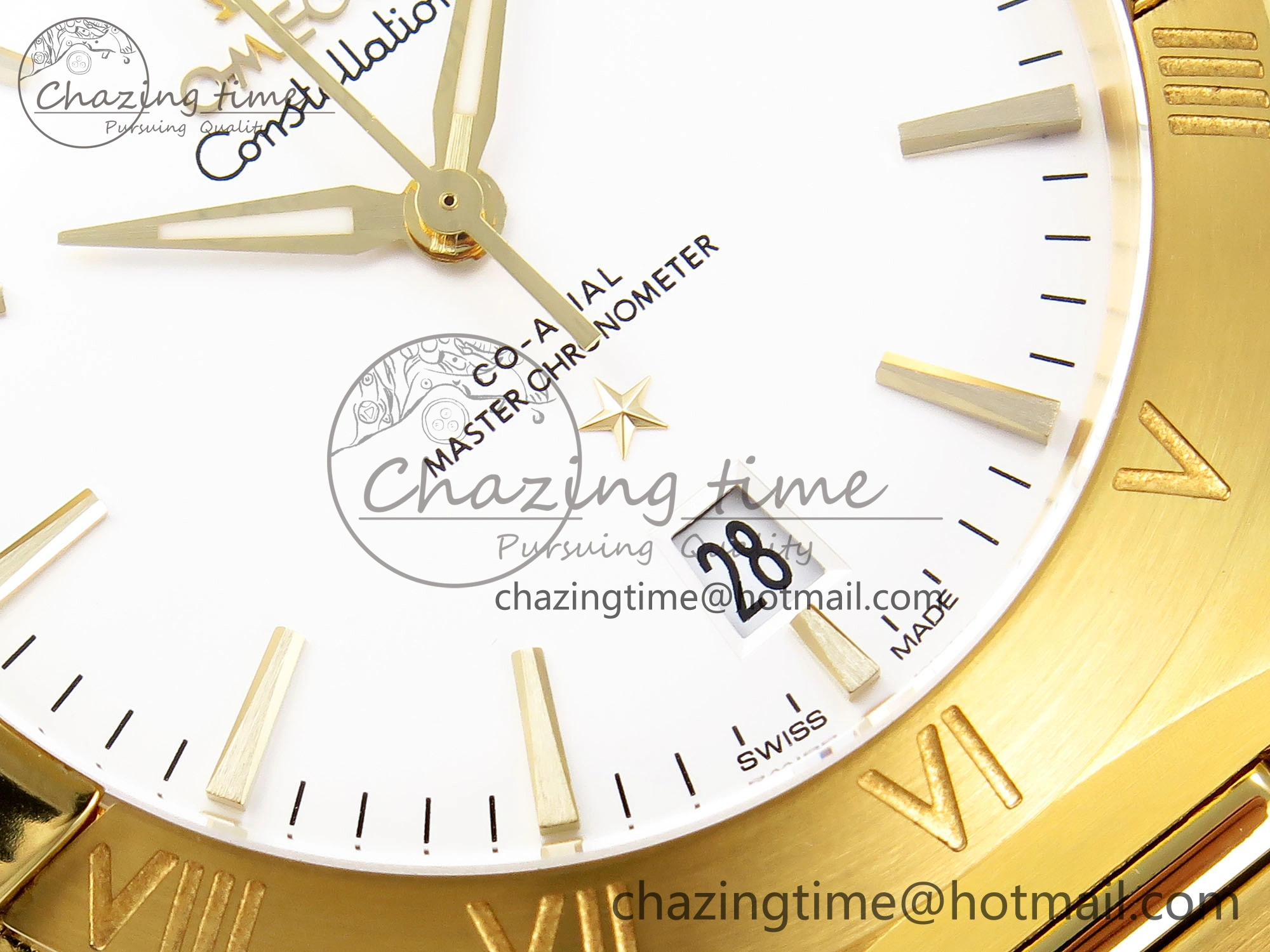 Constellation 39mm YG ASWF 1:1 Best Edition White Dial on YG Bracelet A8801