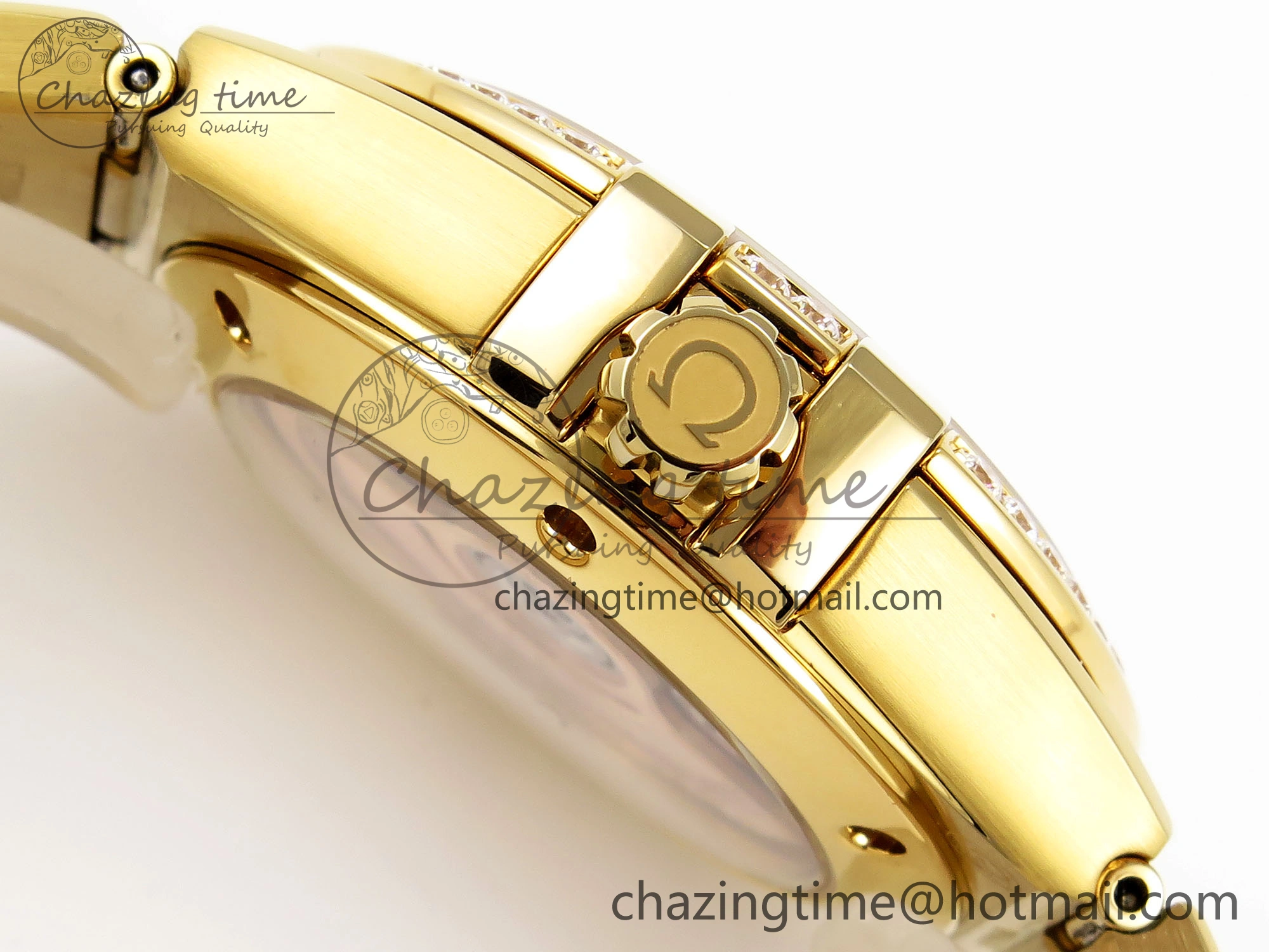 Constellation 39mm YG Diamonds Bezel ASWF 1:1 Best Edition White Diamonds Dial on YG Bracelet A8801