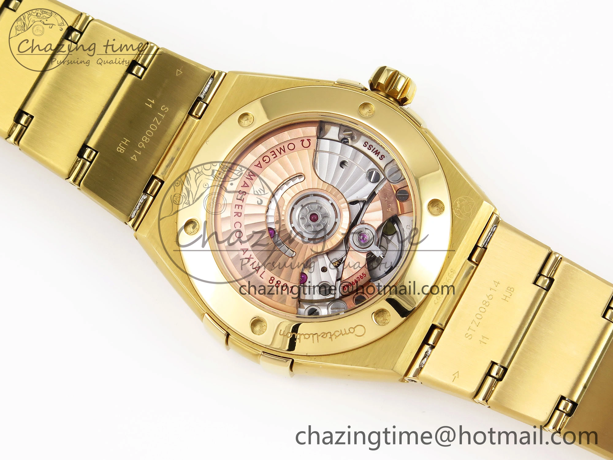 Constellation 39mm YG Diamonds Bezel ASWF 1:1 Best Edition White Diamonds Dial on YG Bracelet A8801