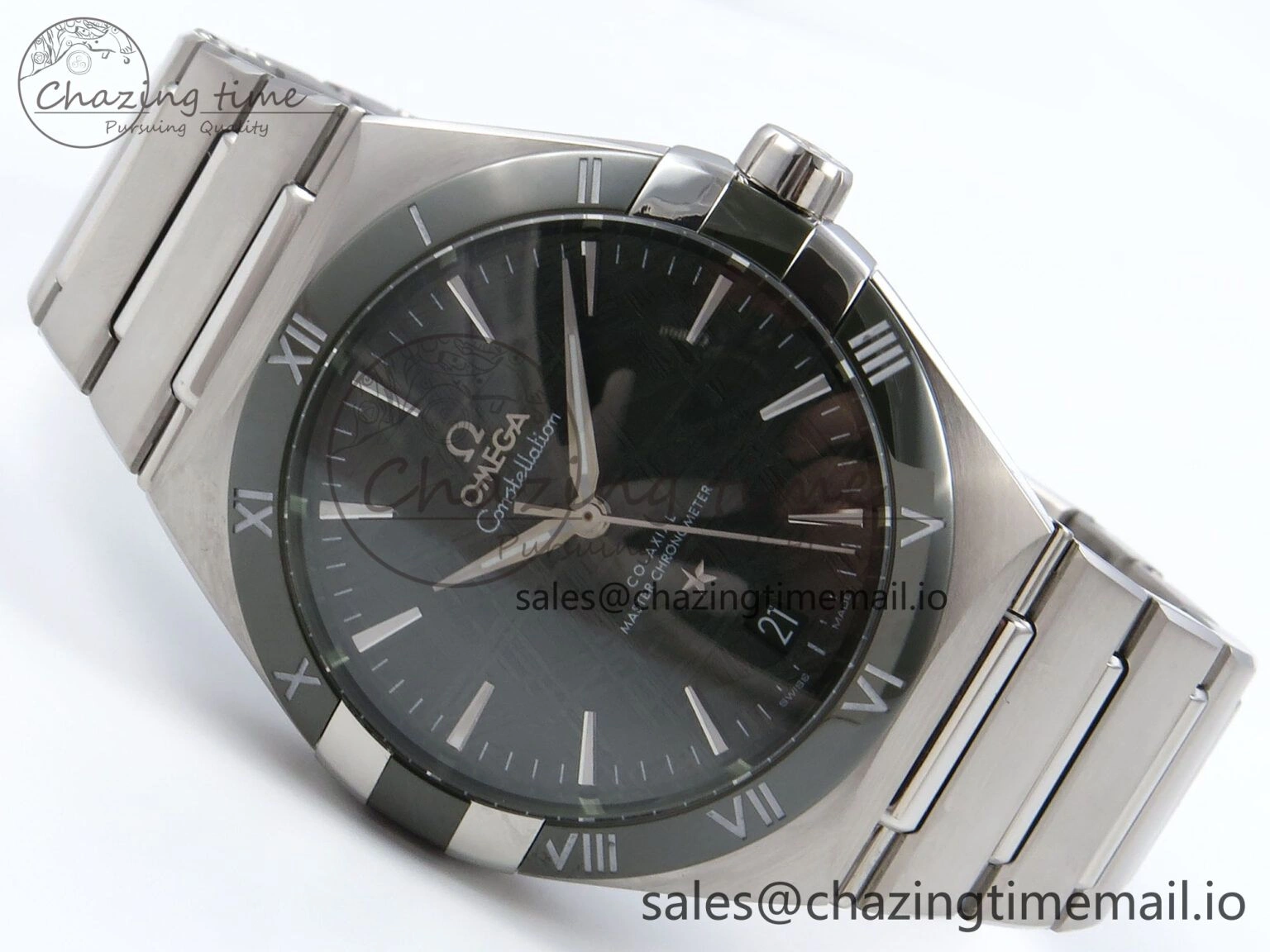 Constellation 41mm SS ASWF 1:1 Best Edition Green Dial on SS Bracelet A8900