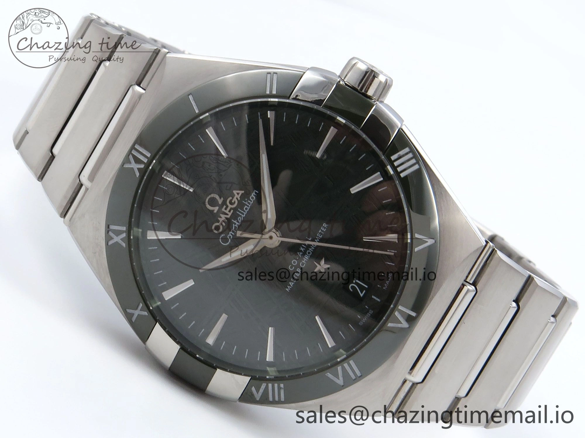 Constellation 41mm SS ASWF 1:1 Best Edition Green Dial on SS Bracelet A8900