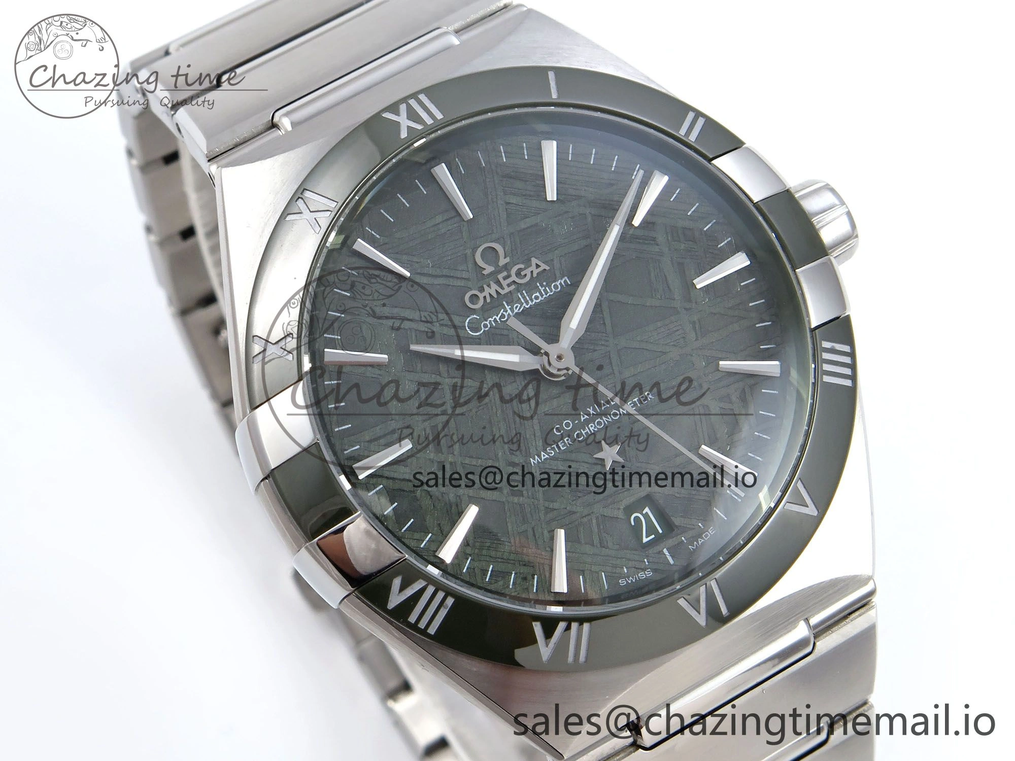 Constellation 41mm SS ASWF 1:1 Best Edition Green Dial on SS Bracelet A8900