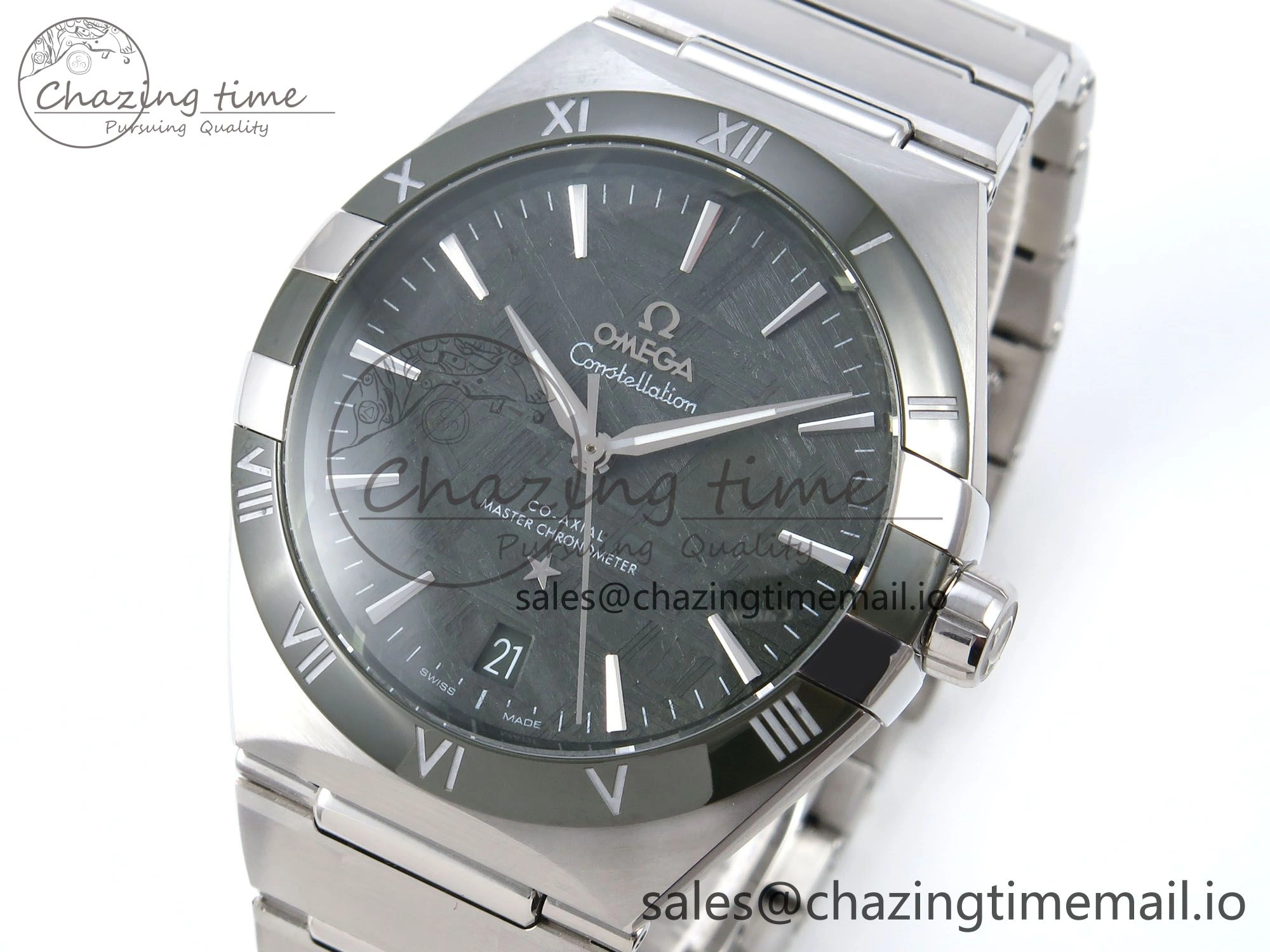 Constellation 41mm SS ASWF 1:1 Best Edition Green Dial on SS Bracelet A8900