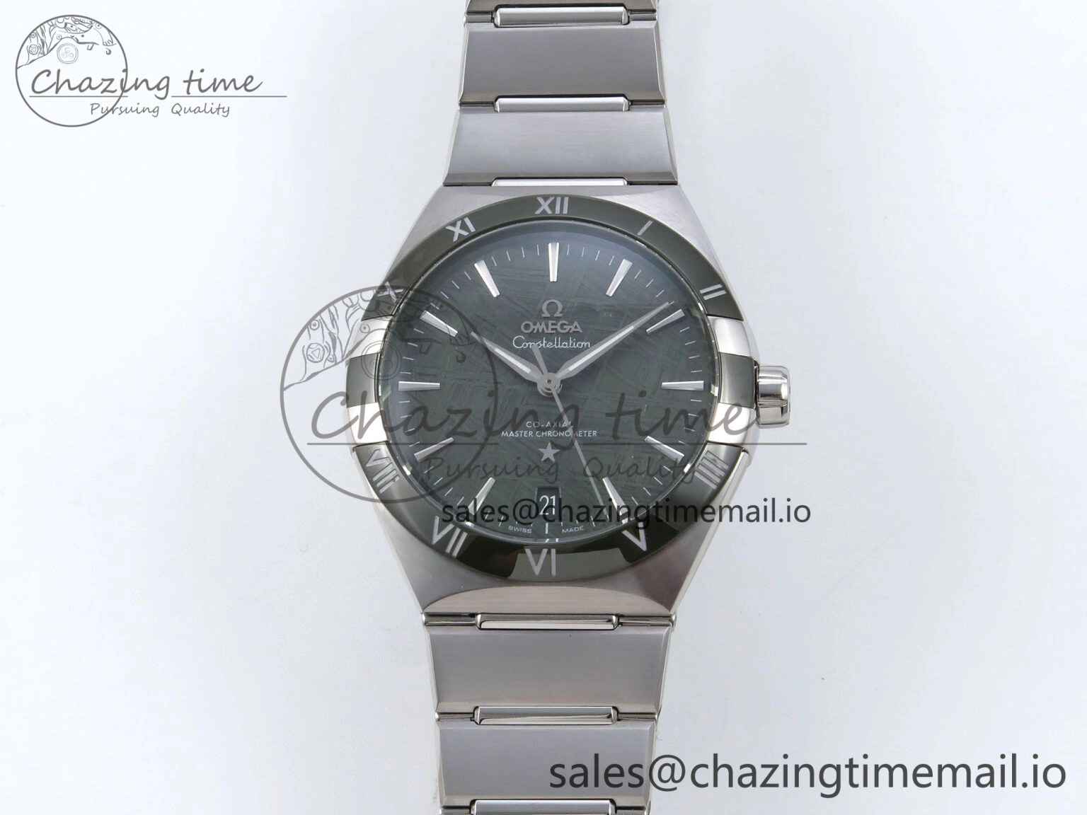 Constellation 41mm SS ASWF 1:1 Best Edition Green Dial on SS Bracelet A8900