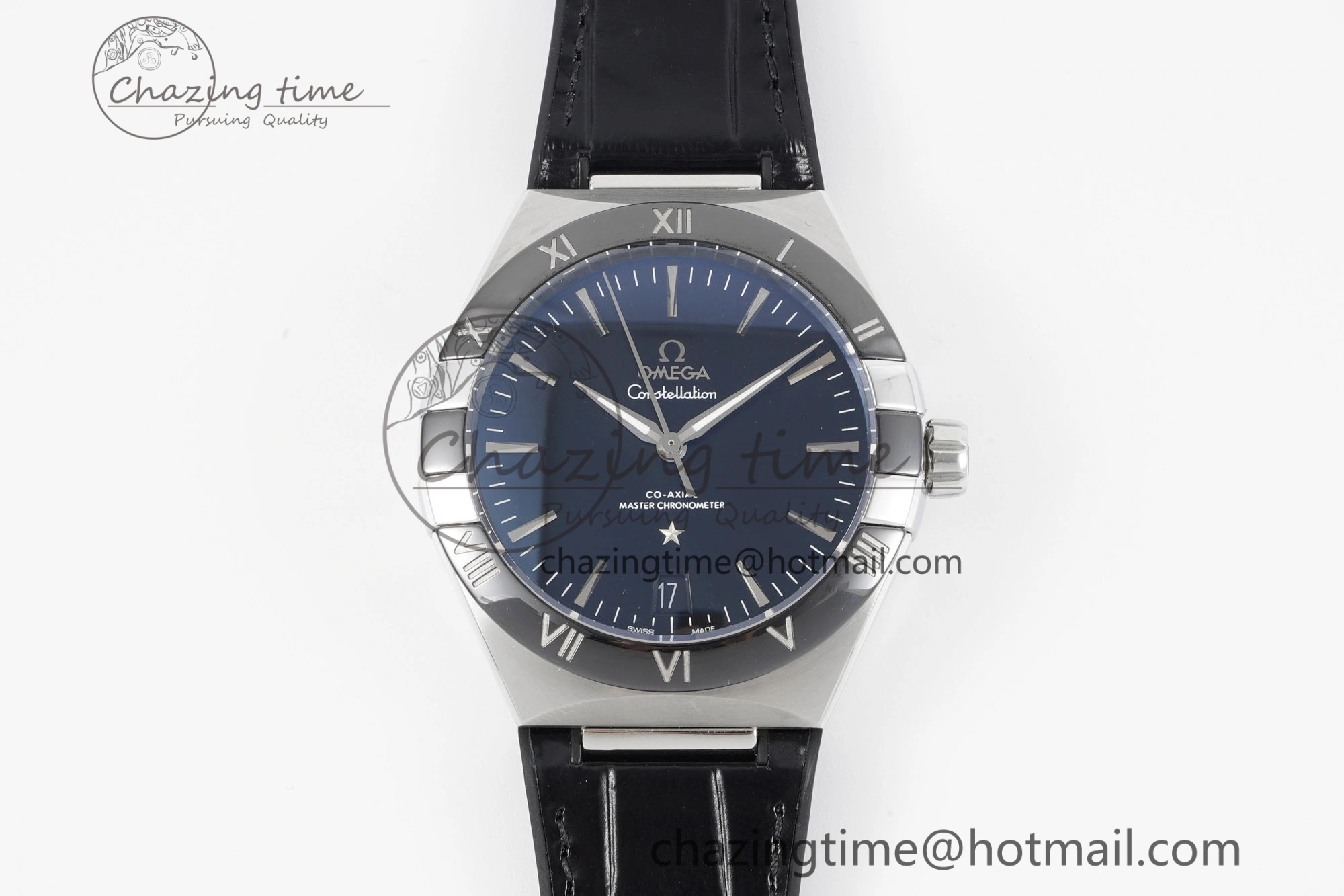 Constellation Black Ceramic SS 8F 1:1 Best Edition Black Dial on Black Gummy Strap A8900